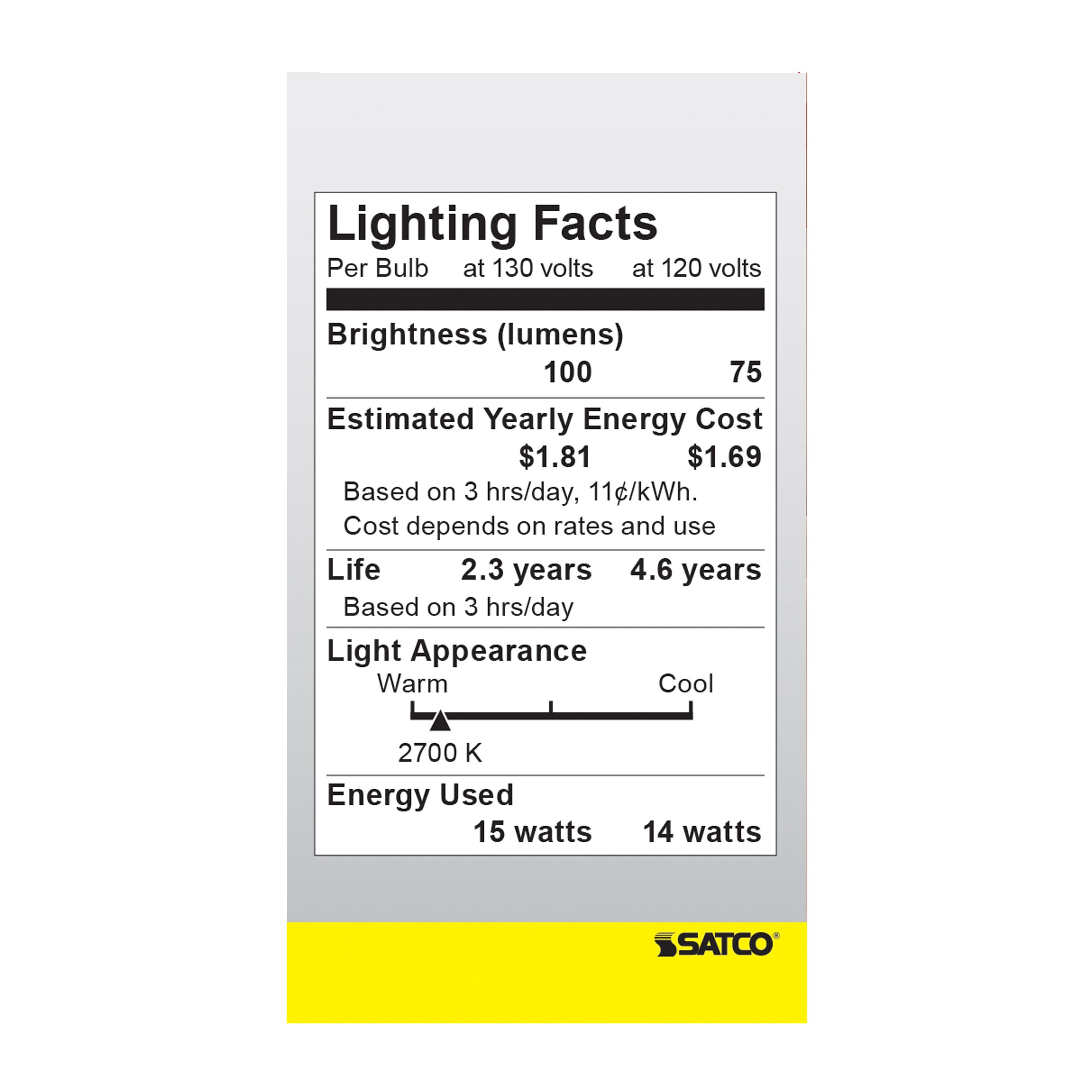 Picture of S3949 - 15 Watt A15 Incandescent - Frost - 2500 Average rated hours - 100 Lumens - Medium base - 130 Volt - 2/Pack