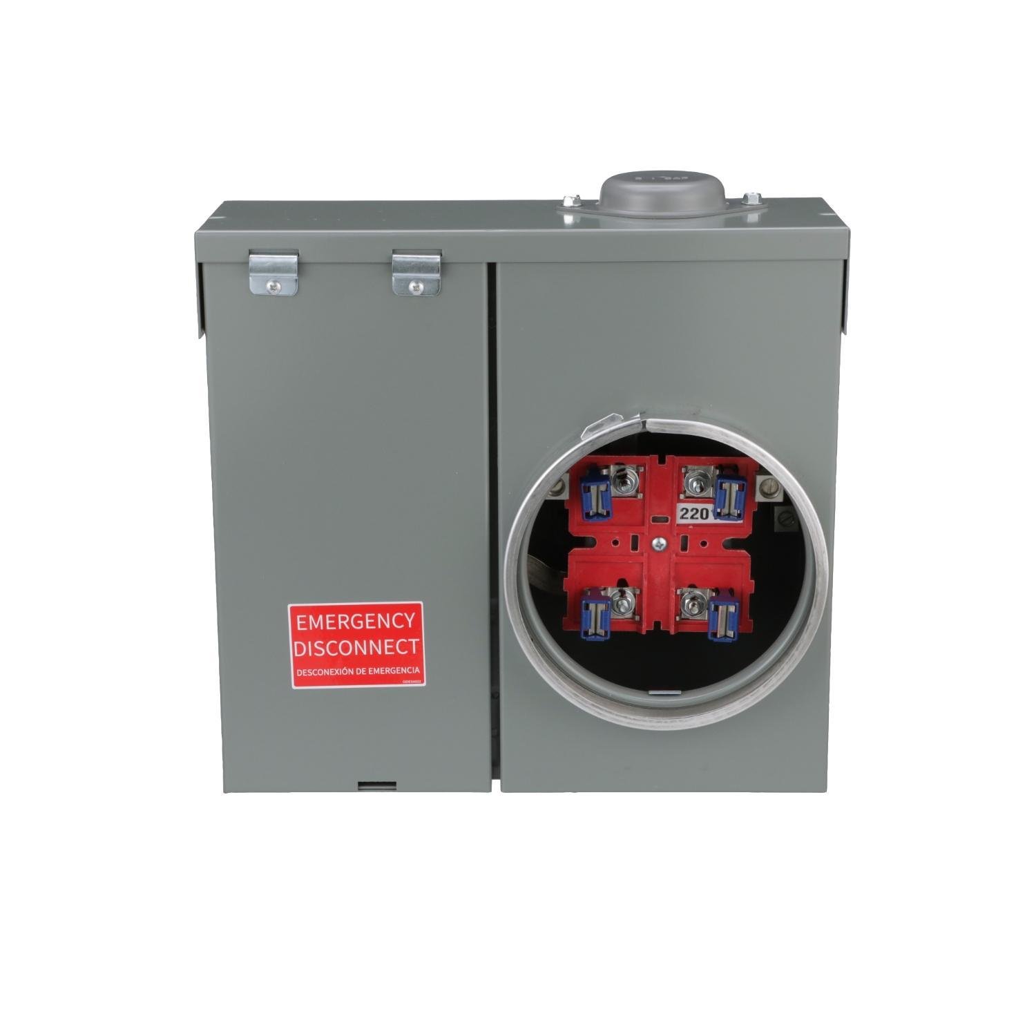 CQRB100CP - Meter mains, QO, CSED, ringed socket, 125A, surface mount, no bypass