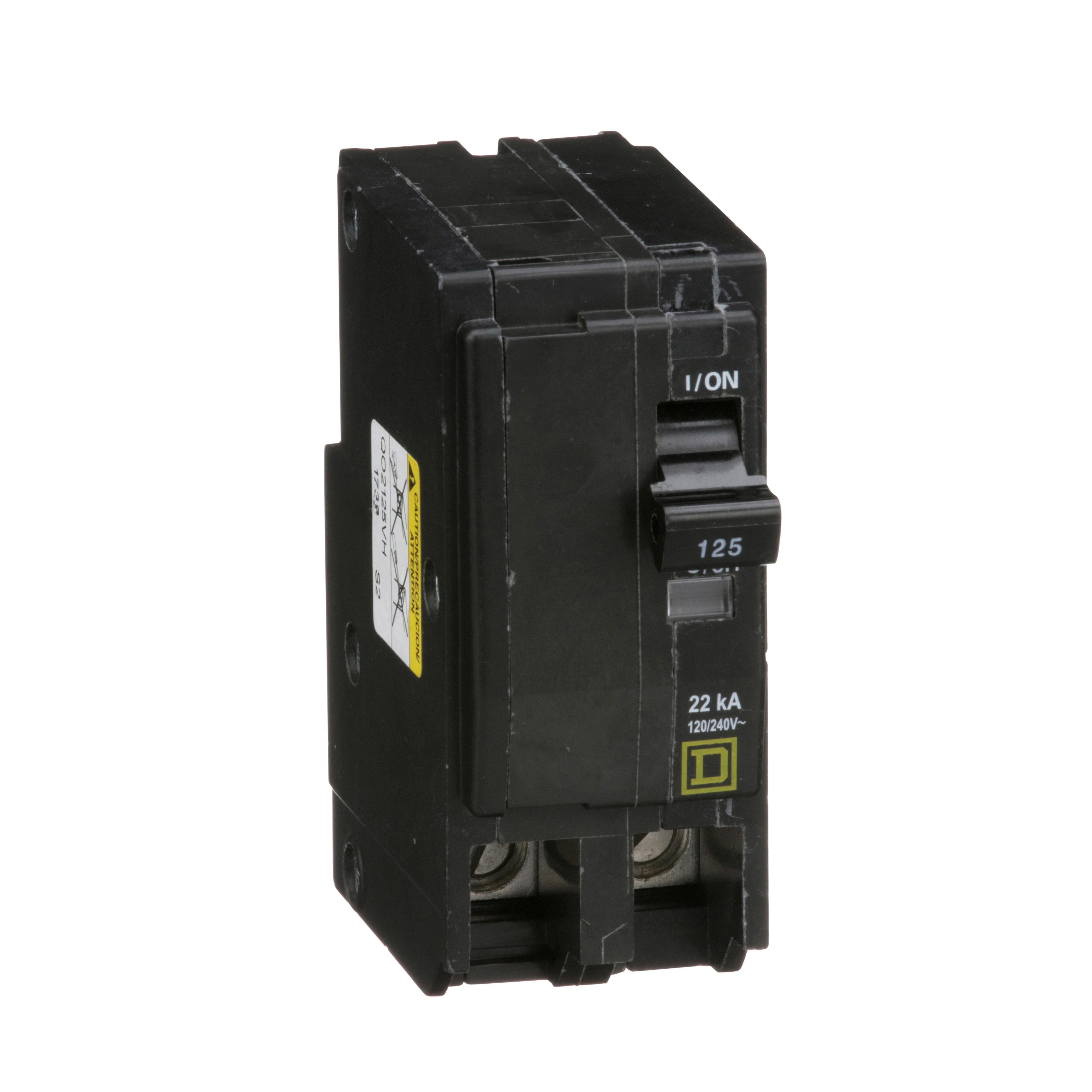 Picture of QO2125VH - Mini circuit breaker, QO, 125A, 2 pole, 120/240VAC, 22kA, plug in