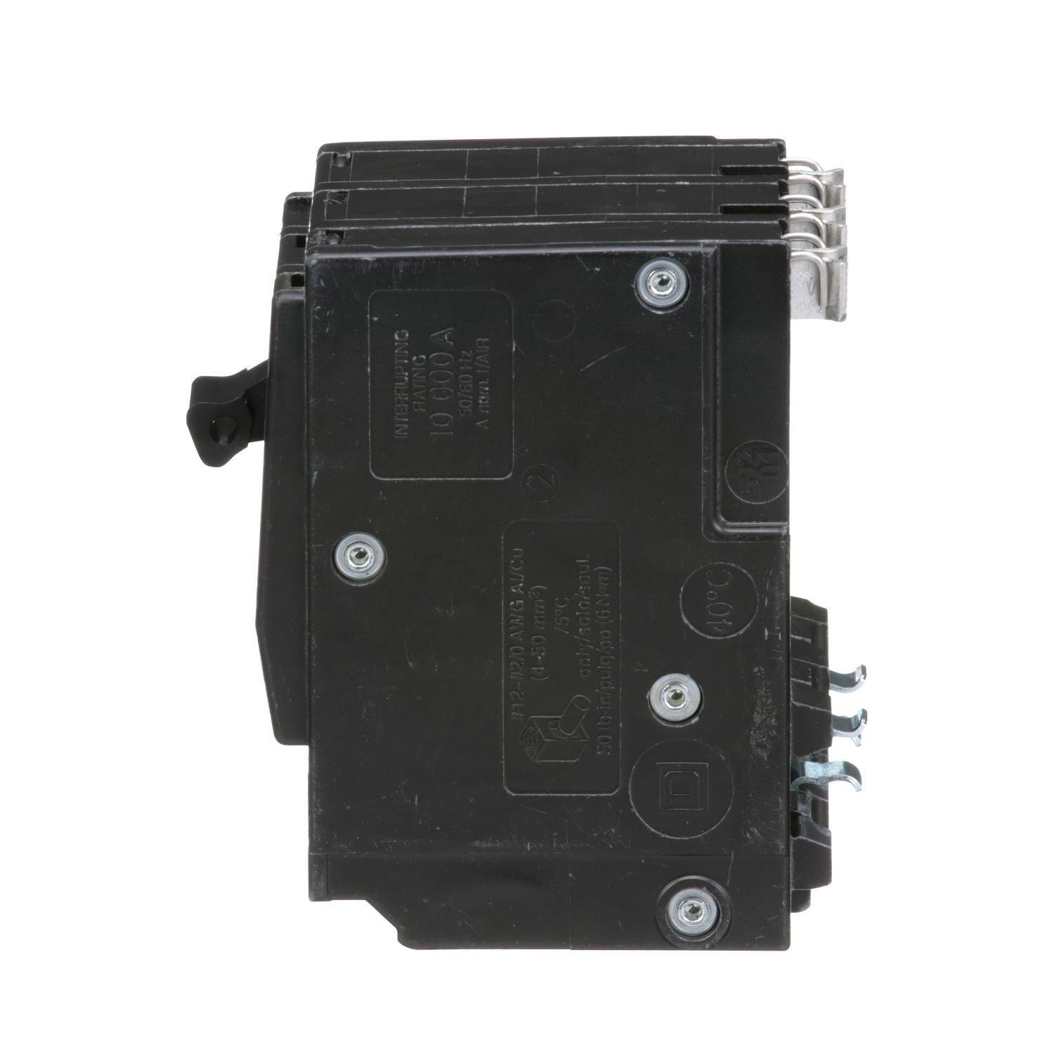Picture of QO390 - Mini circuit breaker, QO, 90A, 3 pole, 120/240VAC, 10kA, plug in
