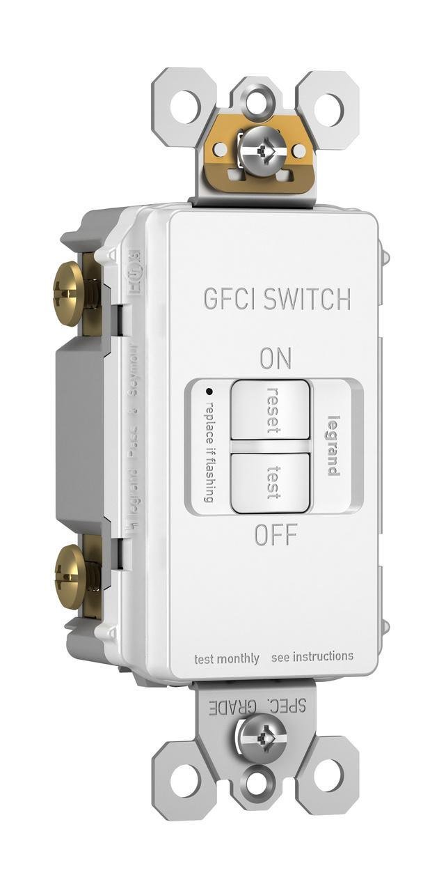 Picture of 2087-W - radiant® Dead Front 20A Duplex Self-Test GFCI Receptacles with SafeLock® Protection, White