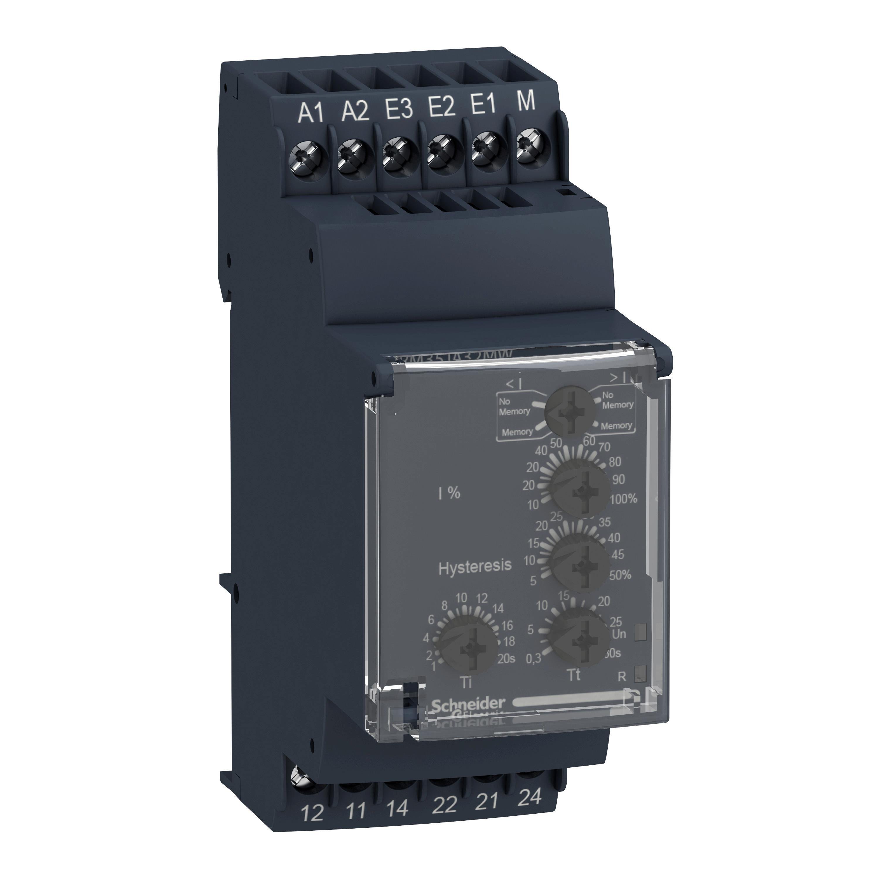 RM35JA31MW - current control relay, Harmony Control Relays, 5A, 2CO, 2...500mA, 24...240V AC DC