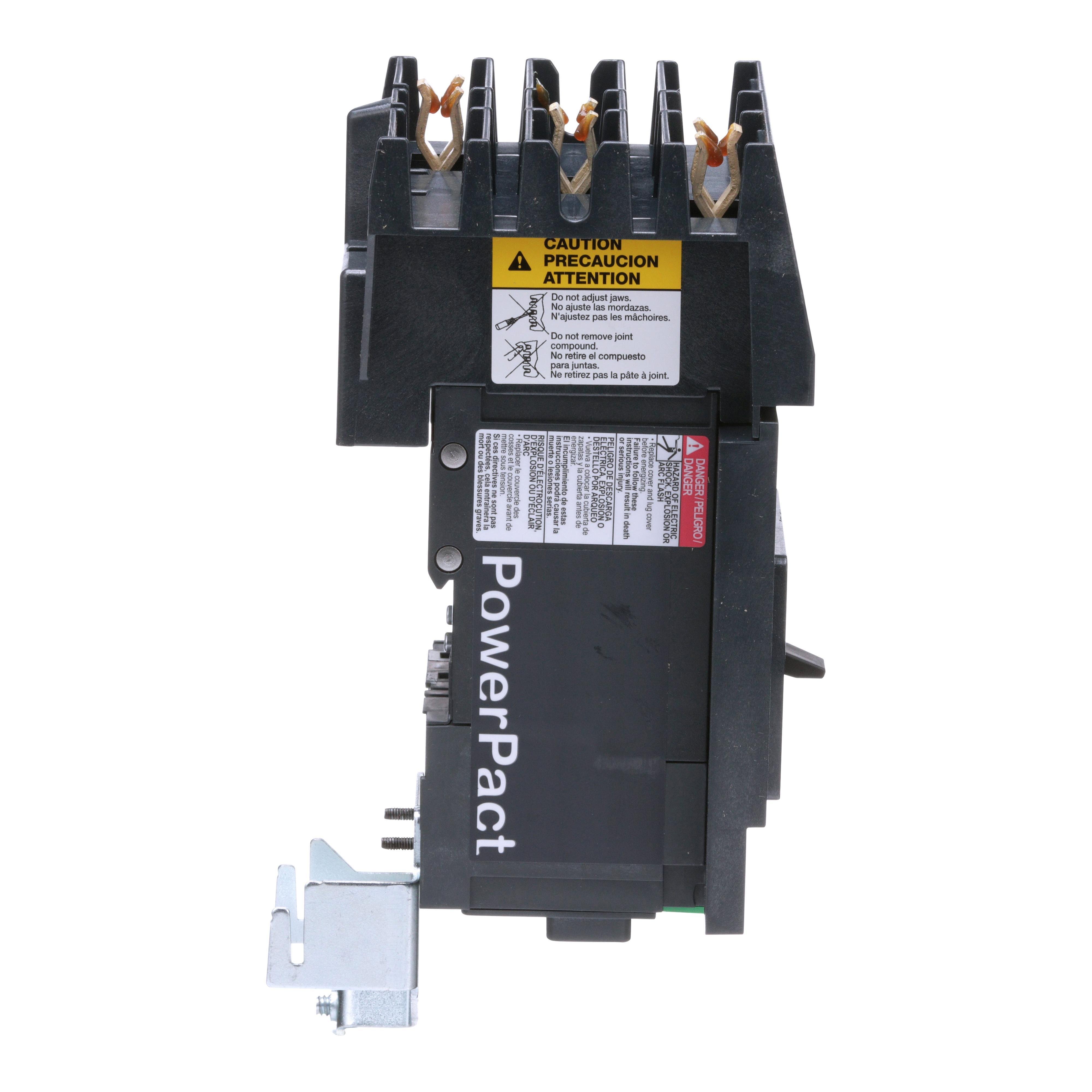 Picture of BJA36125 - Circuit breaker, PowerPacT B, 125A, 3 pole, 600Y/347VAC, 25kA, I-Line, thermal magnetic, 80%, ABC
