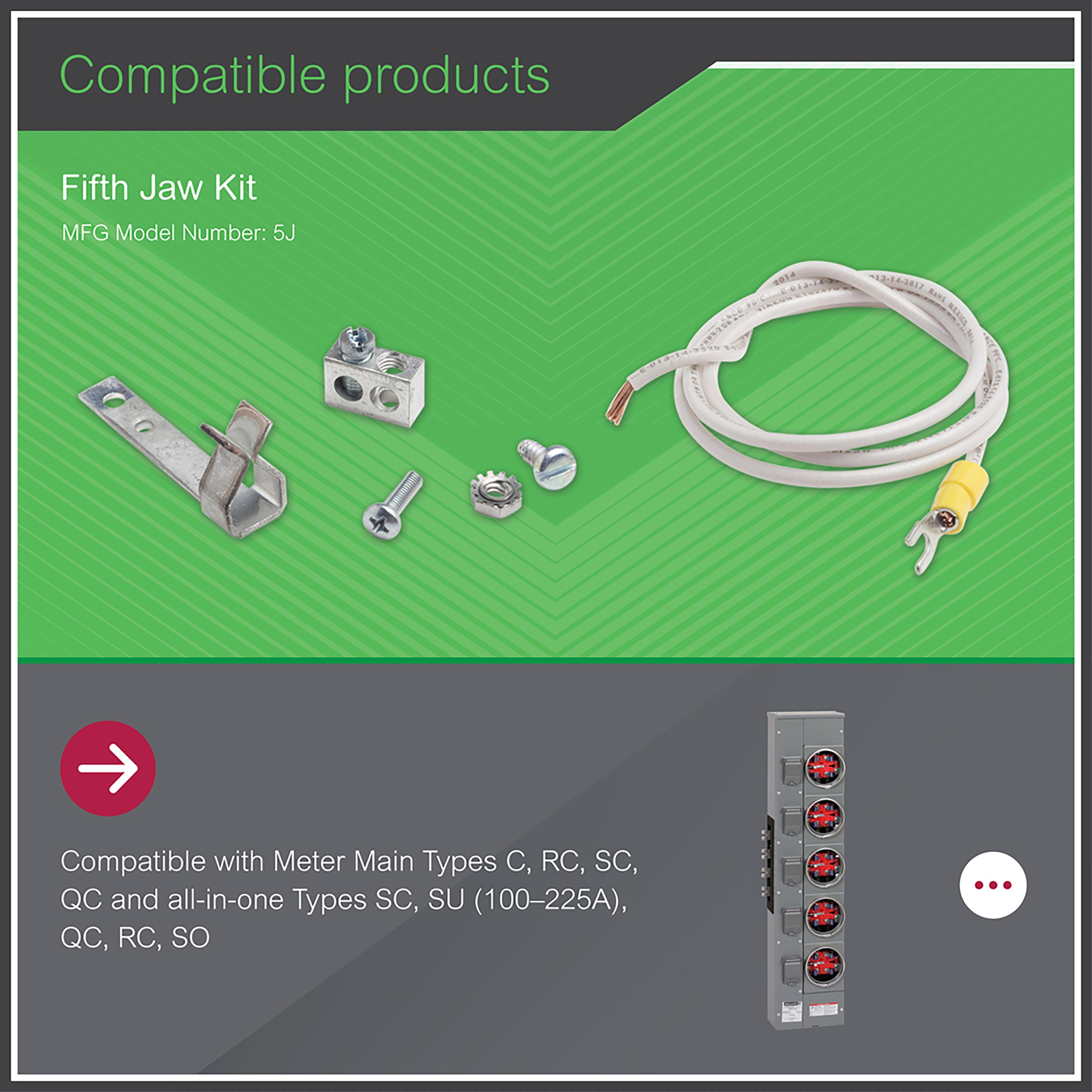 Picture of 5J - Meter accessory, MP Meter-Pak, jaw kit, 5 jaws, ring/ringless, AWG 12, copper