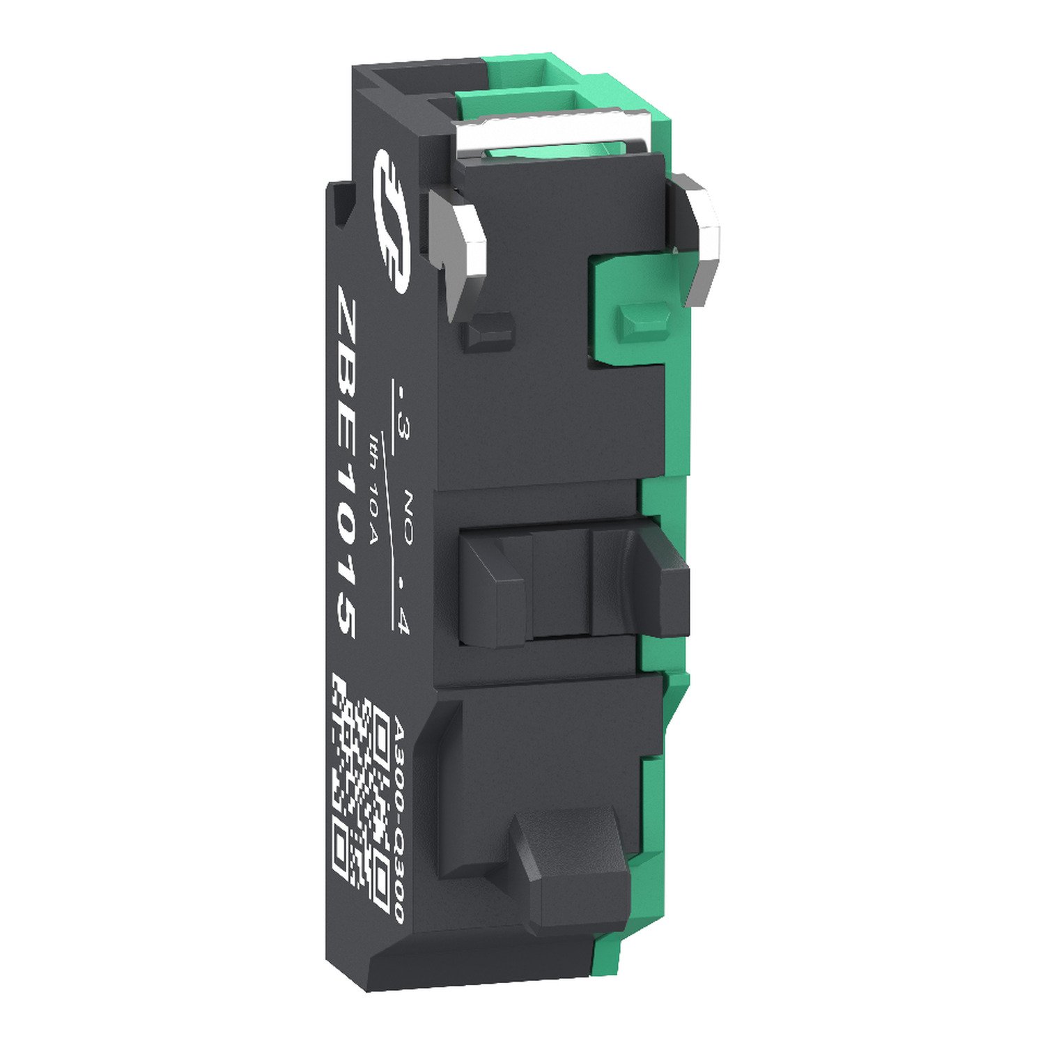 ZBE1015 - Single contact block, Harmony XB4, Hamony XB5, silver alloy, compact push in terminals, 1 NO