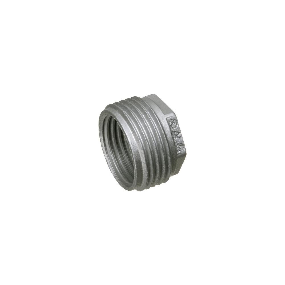 522 - 3/4" x 1/2" Hex head reducing bushing, zinc die-cast, maintains ground path and able to pass ul high current testing.