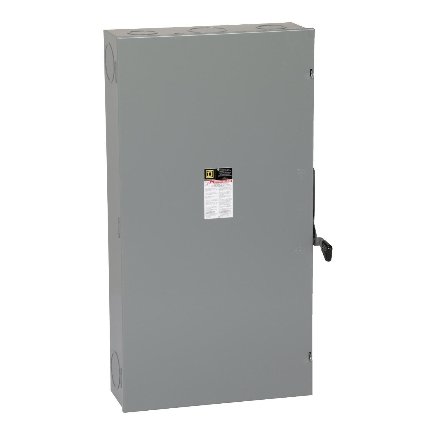 Picture of D225N - Safety switch, general duty, fusible, 400A, 2 pole, 240VAC, NEMA 1, neutral factory installed