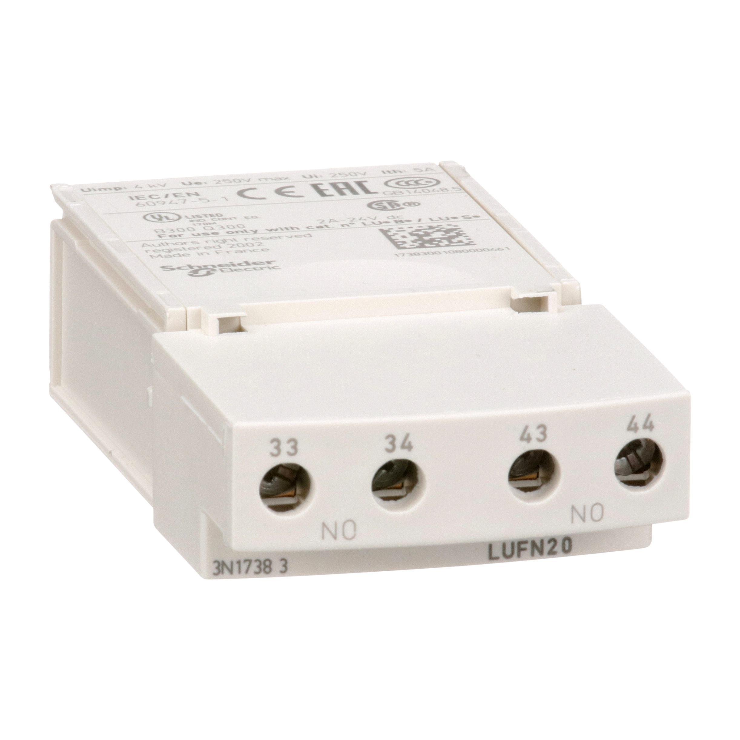 Picture of LUFN20 - Auxiliary contact module, TeSys Ultra, 2 NO
