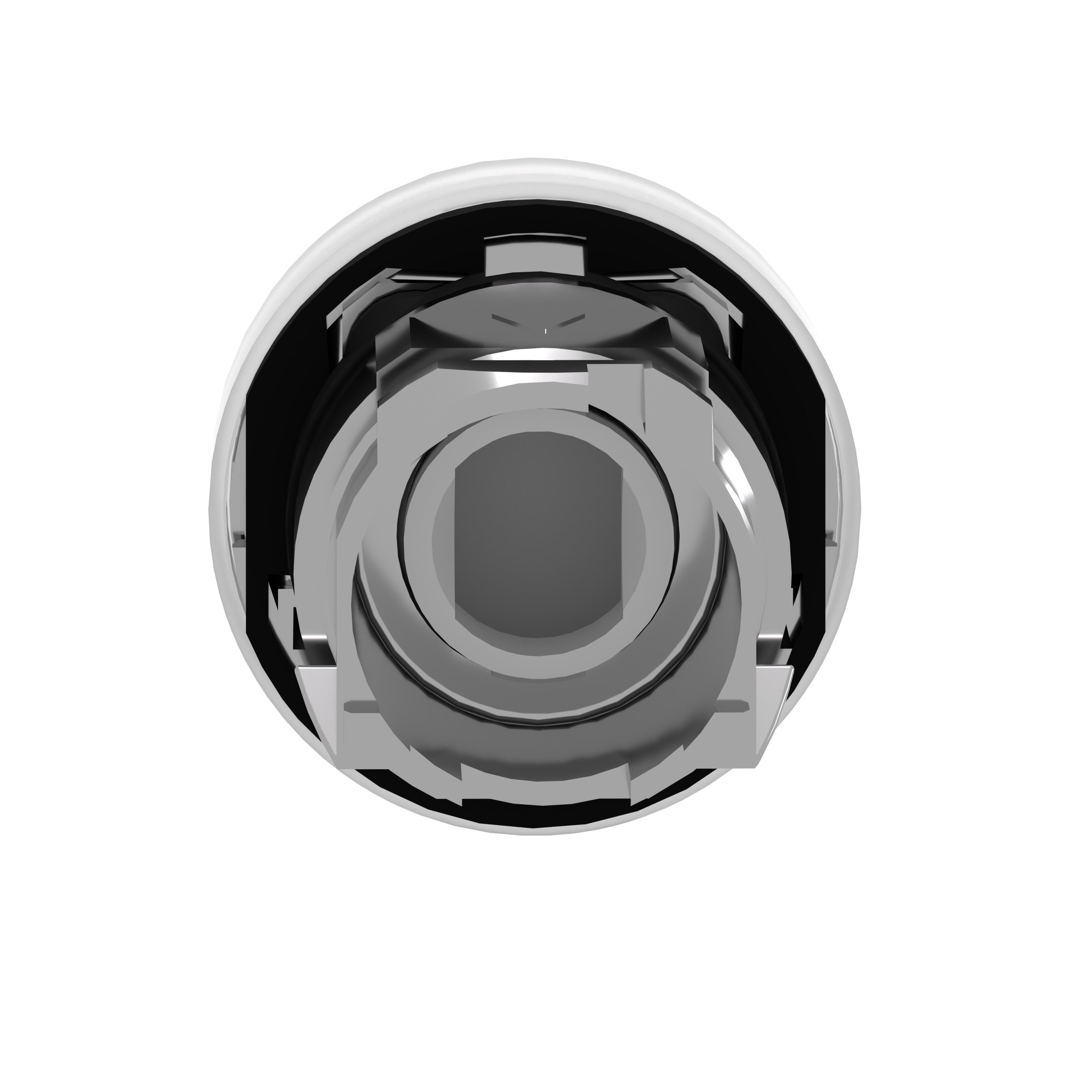 Picture of ZB4BV013 - Head for pilot light, Harmony XB4, metal, white, 22mm, universal LED, plain lens