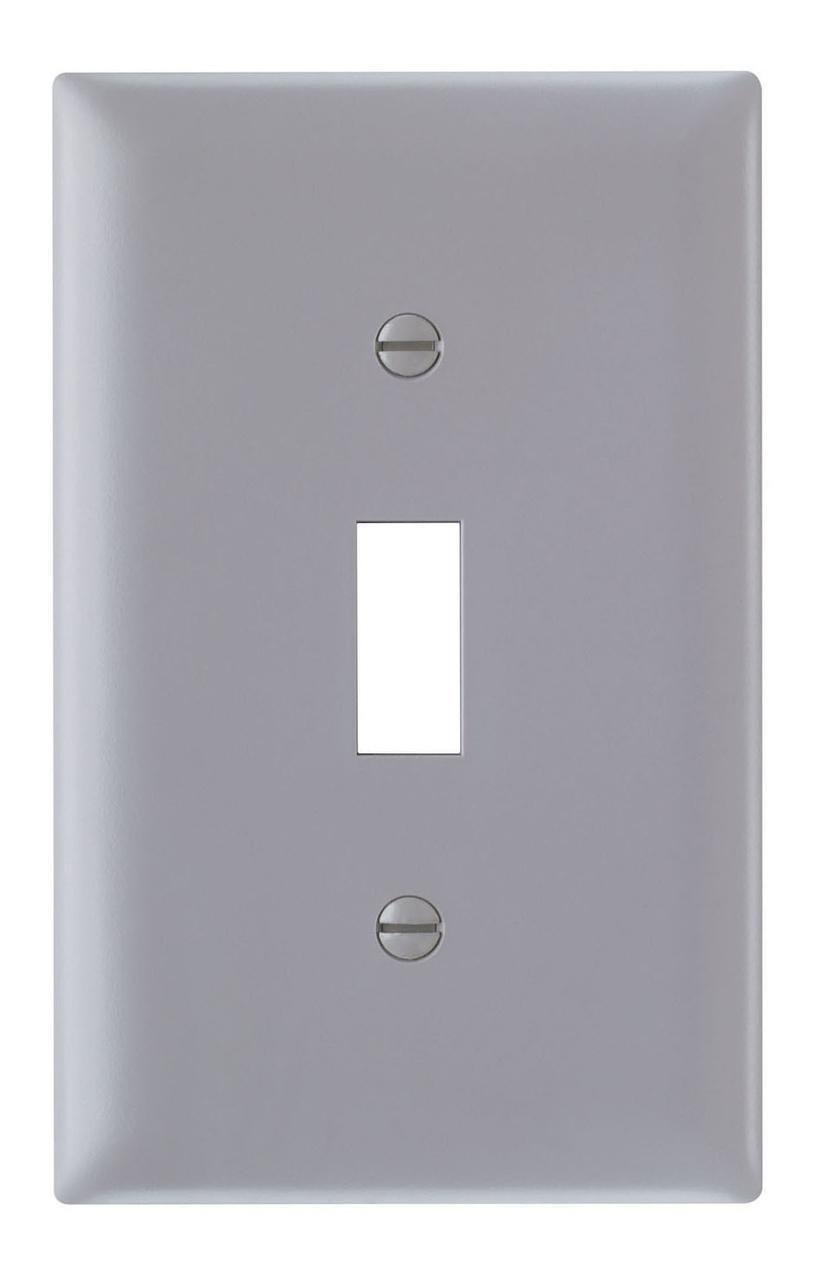 TP1GRY - TradeMaster® 1-Gang Nylon Wall Plate, 1 Toggle Switch Opening, Gray