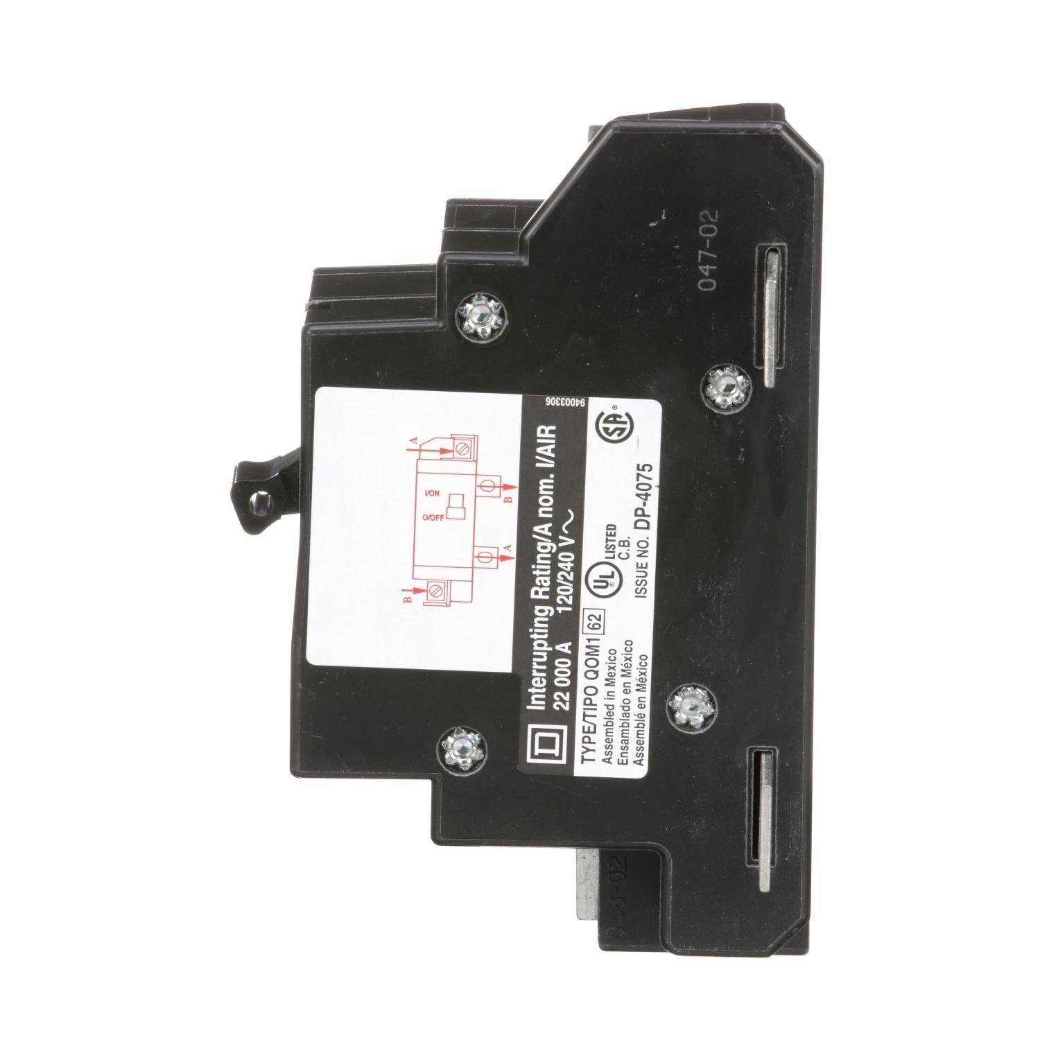Picture of QOM60VH - Main breaker, QO, 60A, 2 pole, 120/240VAC, 22kA, bolt on mount