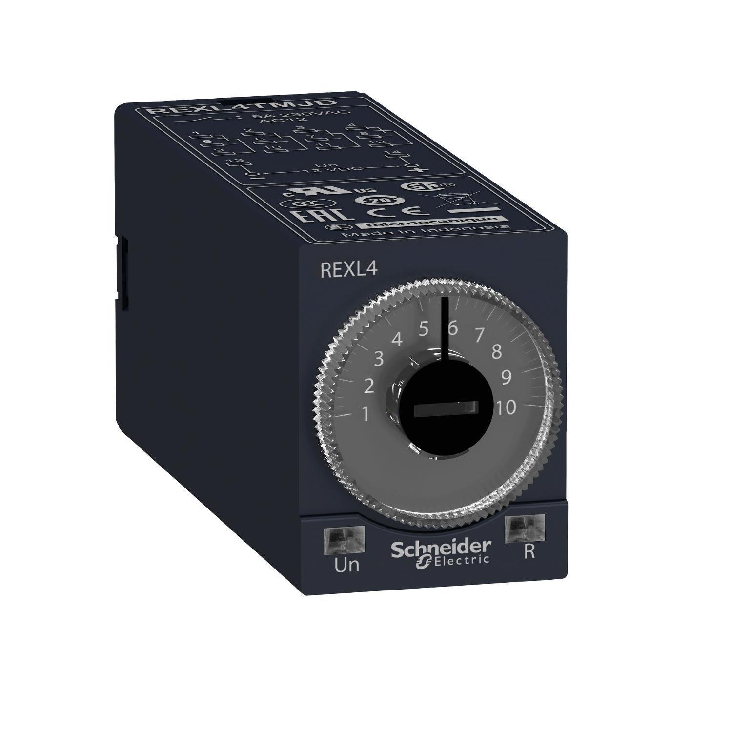 Picture of REXL4TMF7 - single function relay, Harmony Timer Relays, 5A, 4CO, 0.1s..100h, on delay, 120V AC
