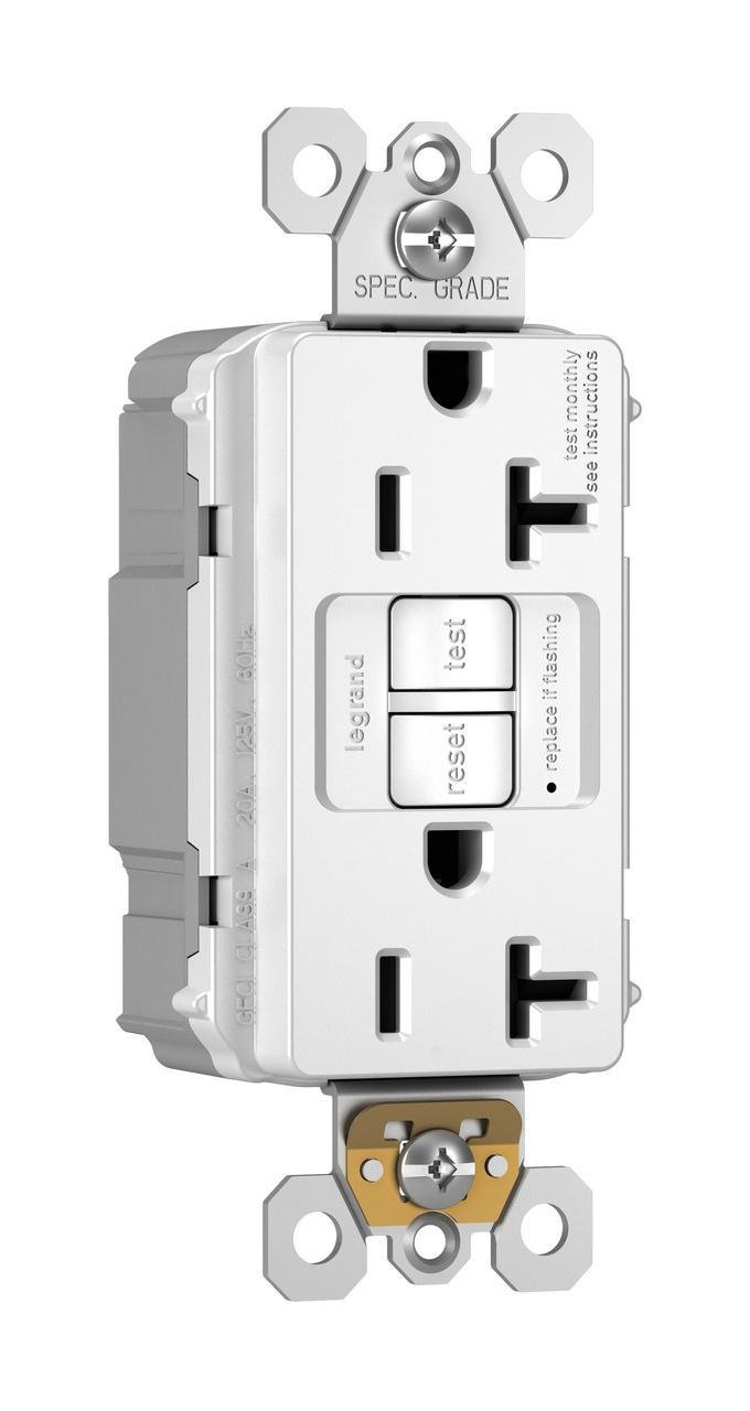 Picture of PT2097-W - PlugTail® Specification Grade 20A Duplex Self-Test GFCI Receptacles with SafeLock® Protection, White