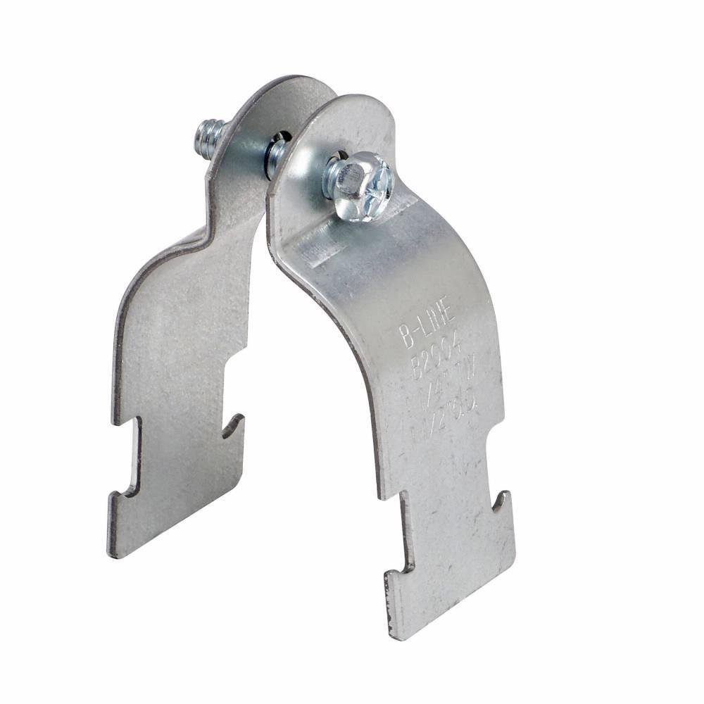 B2014PA-ZN - Eaton B-Line series strut pipe clamps and accessories, .0994" height, 5.039" length, 1.25" width, Stainless steel, Includes combination recess hex head machine screw, Pipe or conduit clamps, Electro-plated zinc