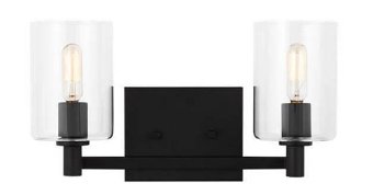 4464202-112 - Generation Lighting 4464202-112 Fullton Vanity, 2-Light 120 Total Watts, Midnight Black