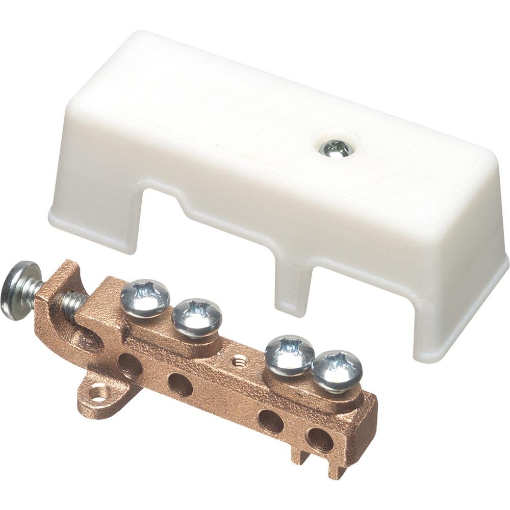 GBB5 - Intersystem grounding bridge, has 4 termination points, one more than required by the NEC. Cable range 4 termination points for #4 to #14 solid or stranded. Attaches to grounding conductor with lay in style lug with a cable range of #6 to #2 ground