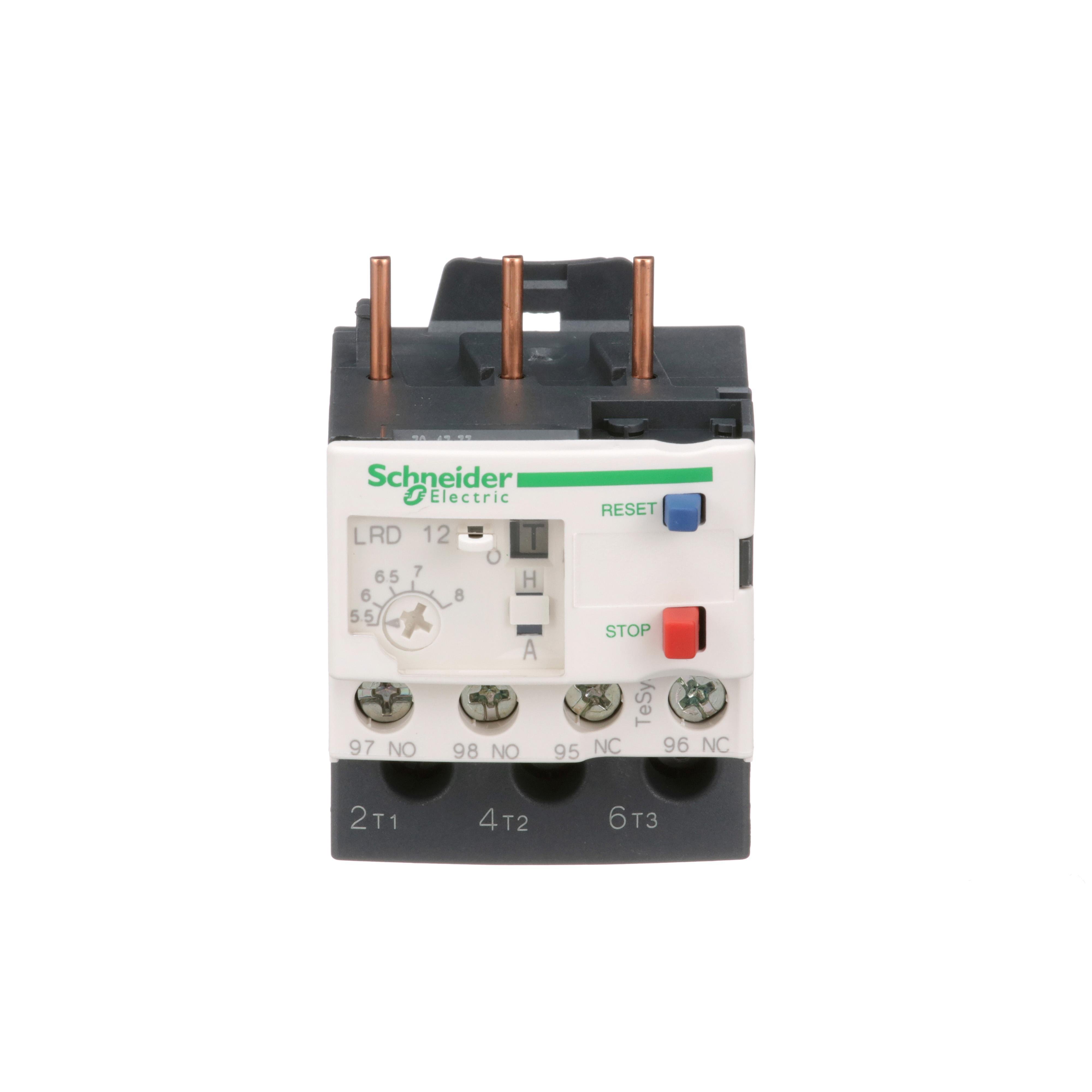 LRD12 - TeSys Deca, thermal overload relay, 5.5 to 8 A, class 10A
