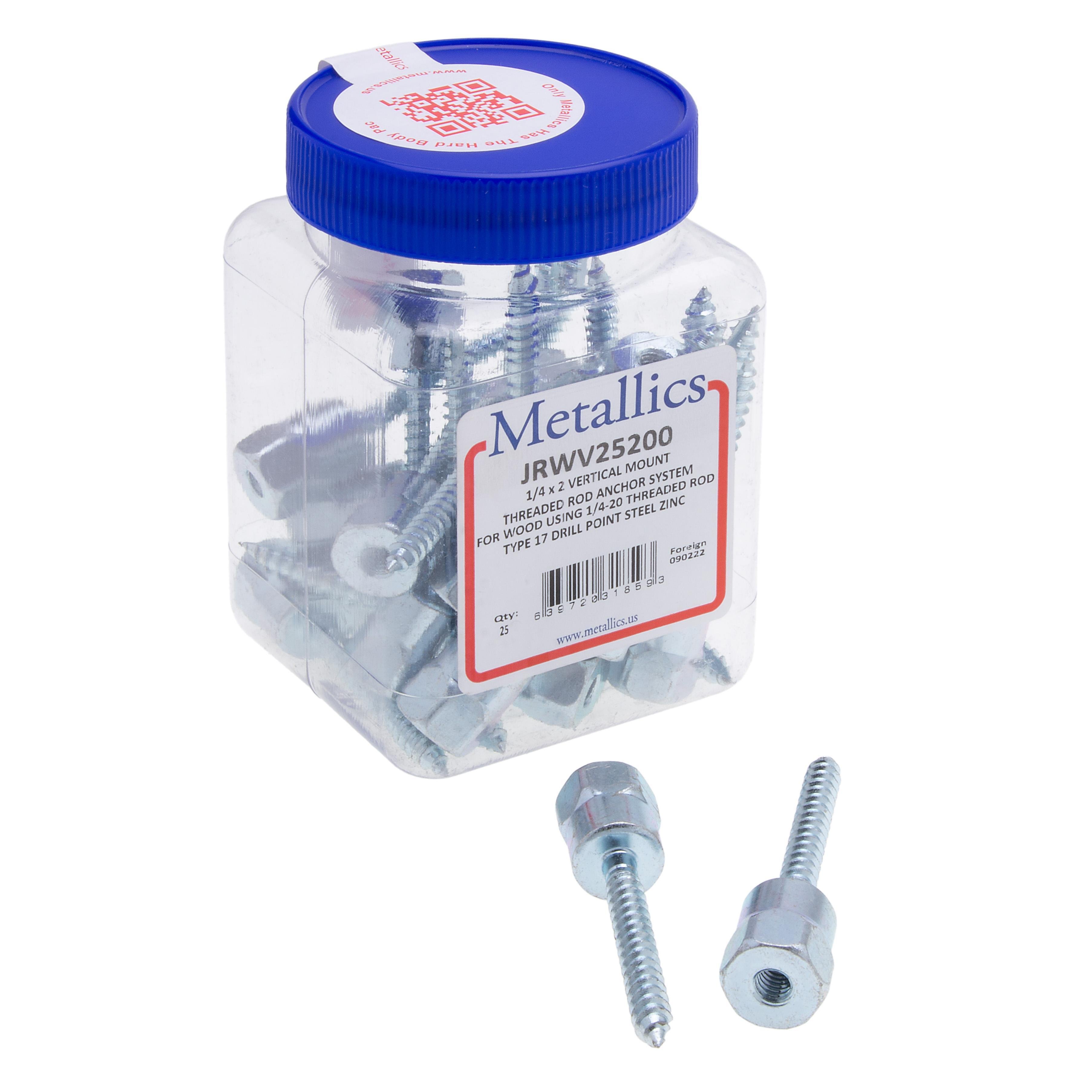 Picture of JRWV25200 - Thread Rod 1/4 X 2 Wood V-Mt Ancr St-zn (Jar 25)