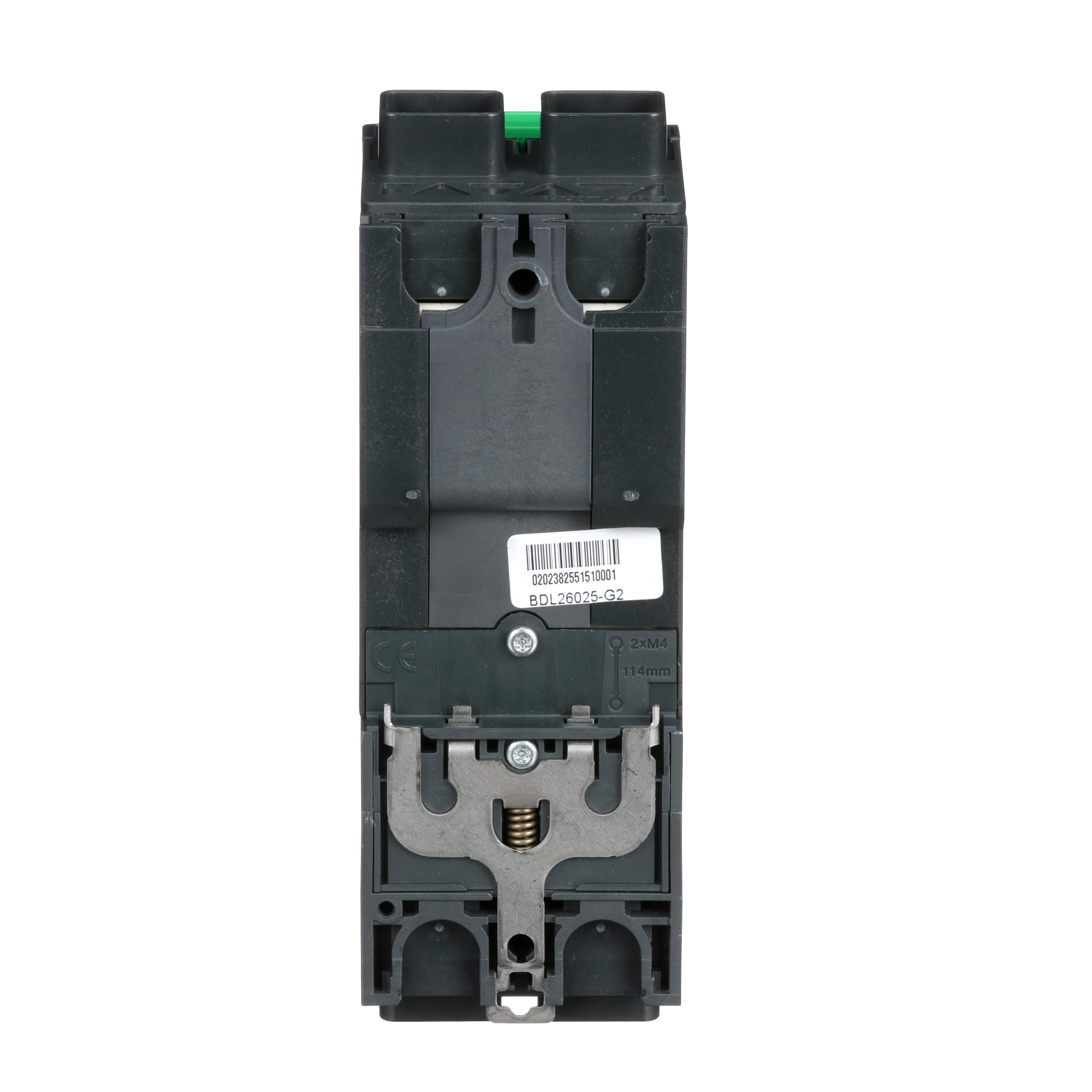 Picture of BDL26025 - Circuit breaker, PowerPacT B, 25A, 2 pole, 600Y/347VAC, 14kA, lugs, thermal magnetic, 80%