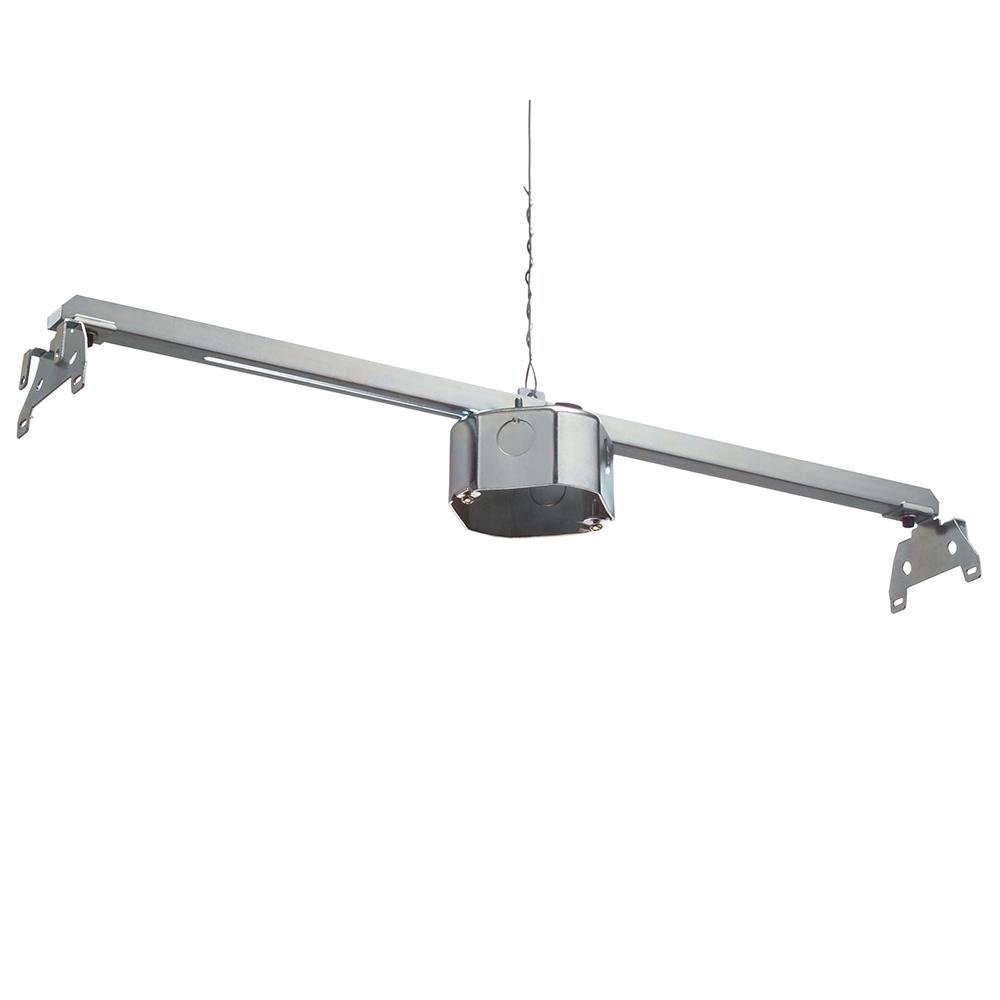 FS420SCL - Steel fixtured box kit for suspended ceilings. With adjustable mounting bar. Preset for 24 in. Grid. Supports up to 50lb fixtures. 2 inch box depth, 20 cu. in.