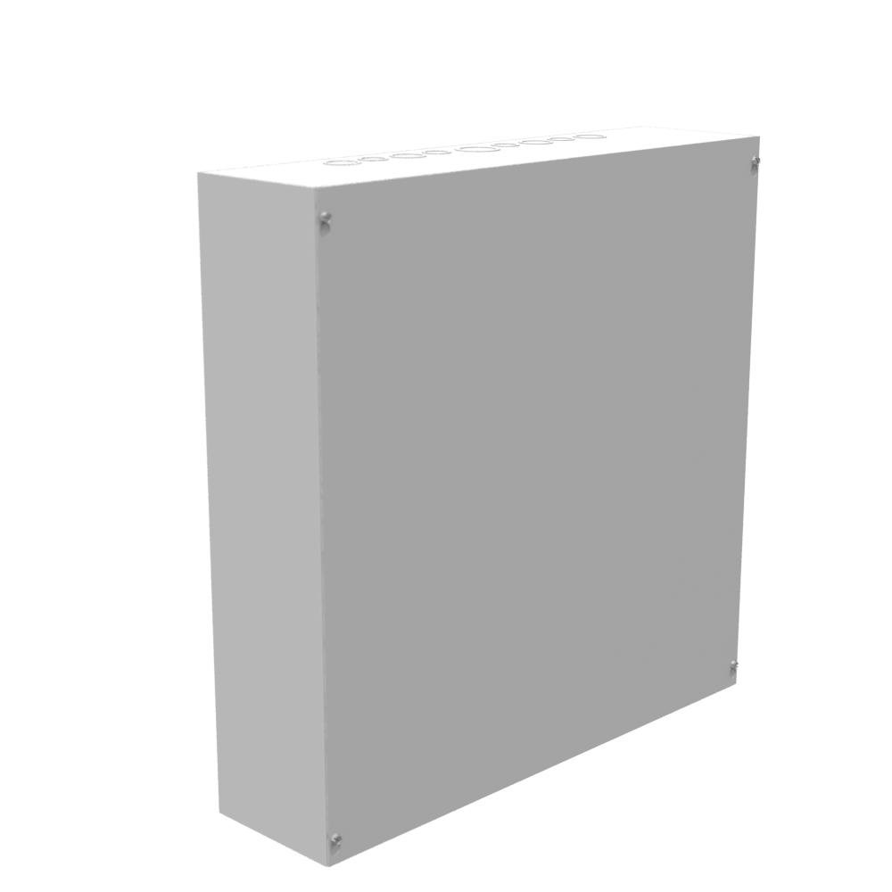 Picture of 24246-SC1 - 24X6x24 Screw Cover Type 1 UL Listed Steel Knockouts ANSI 61 Gray Cover With Teardrop Slots Mounting Holes In Back