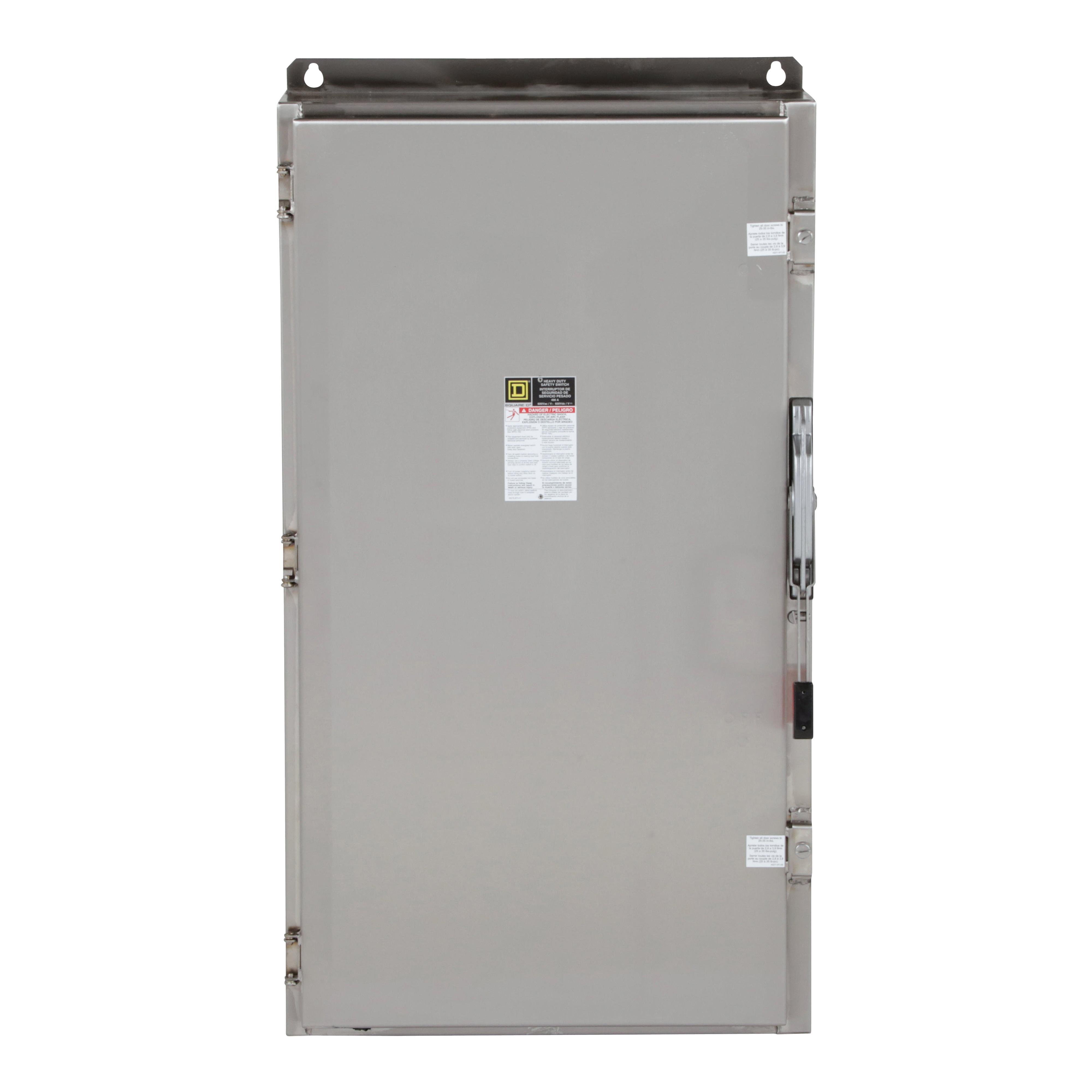 HU365DS - Safety switch, heavy duty, non fusible, 400A, 3 wire, 3 pole, 350HP, 600V AC/DC, NEMA 4, 4X, 5, 304 stainless steel