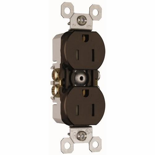 3232-TR - Trademaster® 15A 125V Tamper-Resistant Duplex Receptacle, Brown