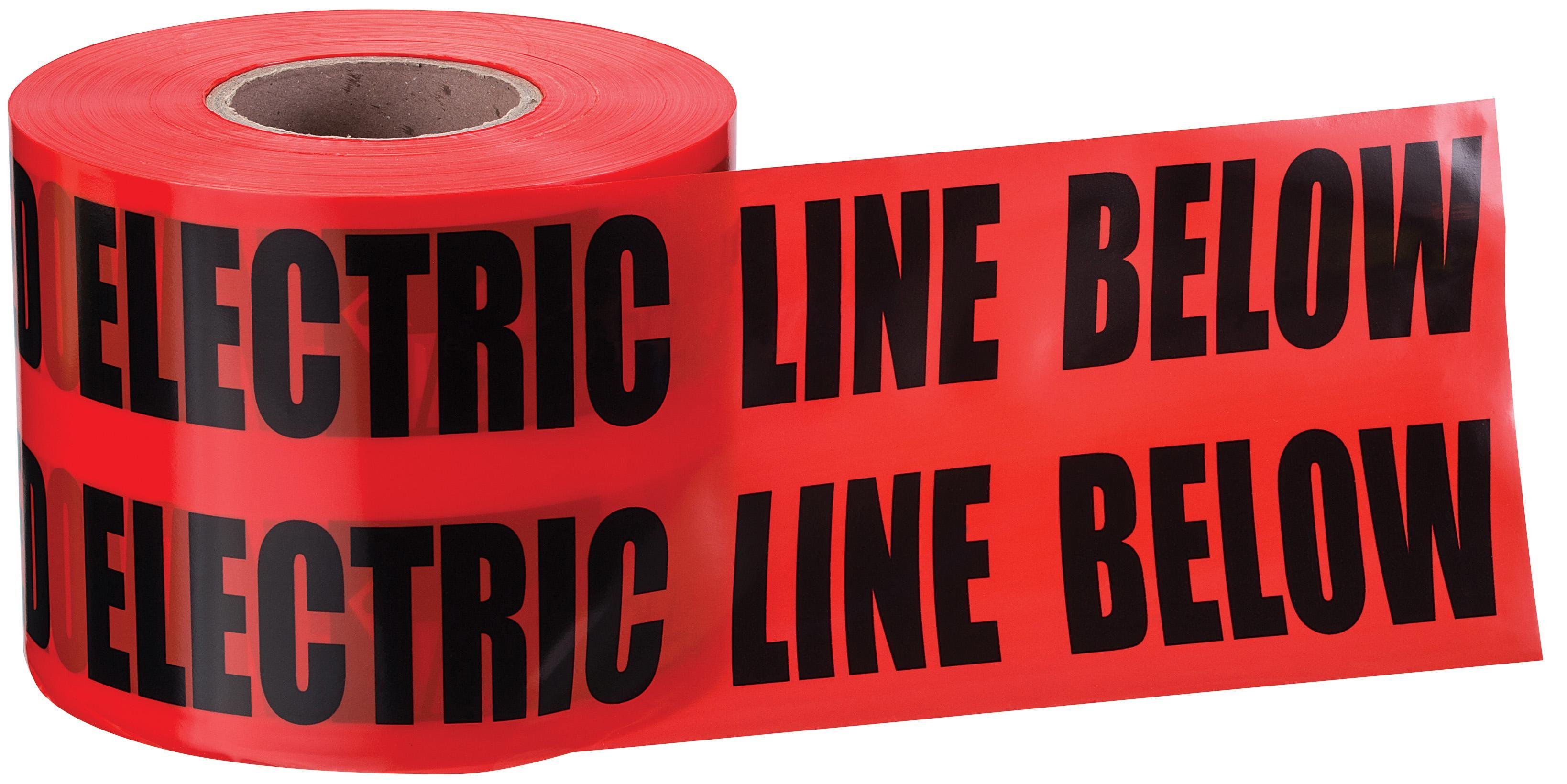 42-201 - Detectable Underground "Caution Buried Electric Line", Red, 3" x 1,000'