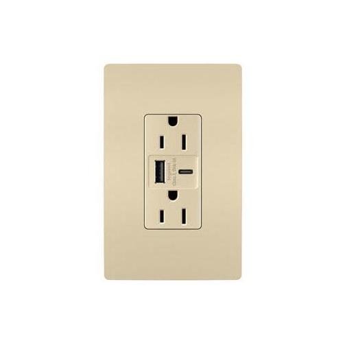 Picture of R26USBAC6I - radiant® 15A Tamper-Resistant Ultra-Fast USB Type A/C Outlet, Ivory