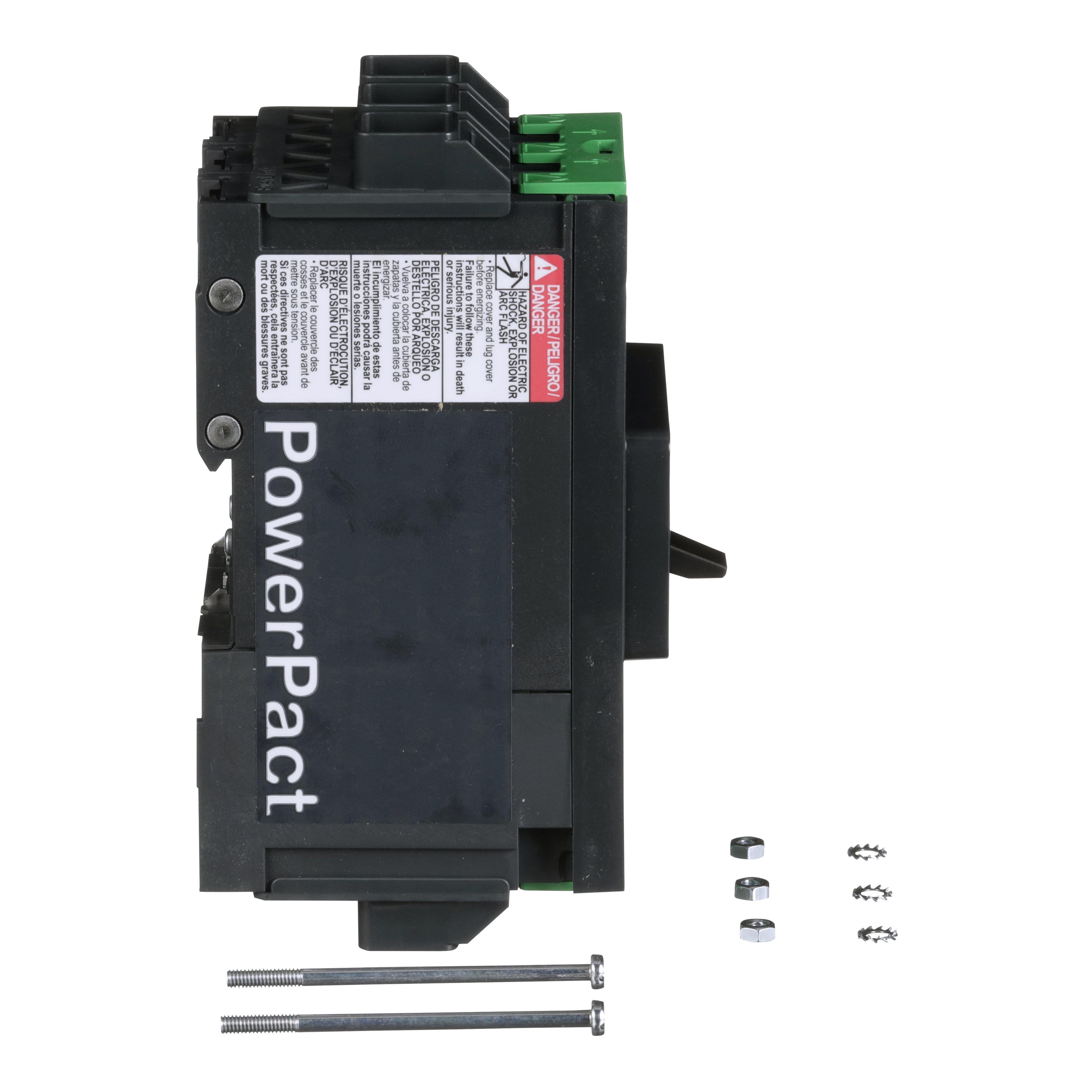 Picture of BJL36080 - Circuit breaker, PowerPacT B, 80A, 3 pole, 600Y/347VAC, 25kA, lugs, thermal magnetic, 80%