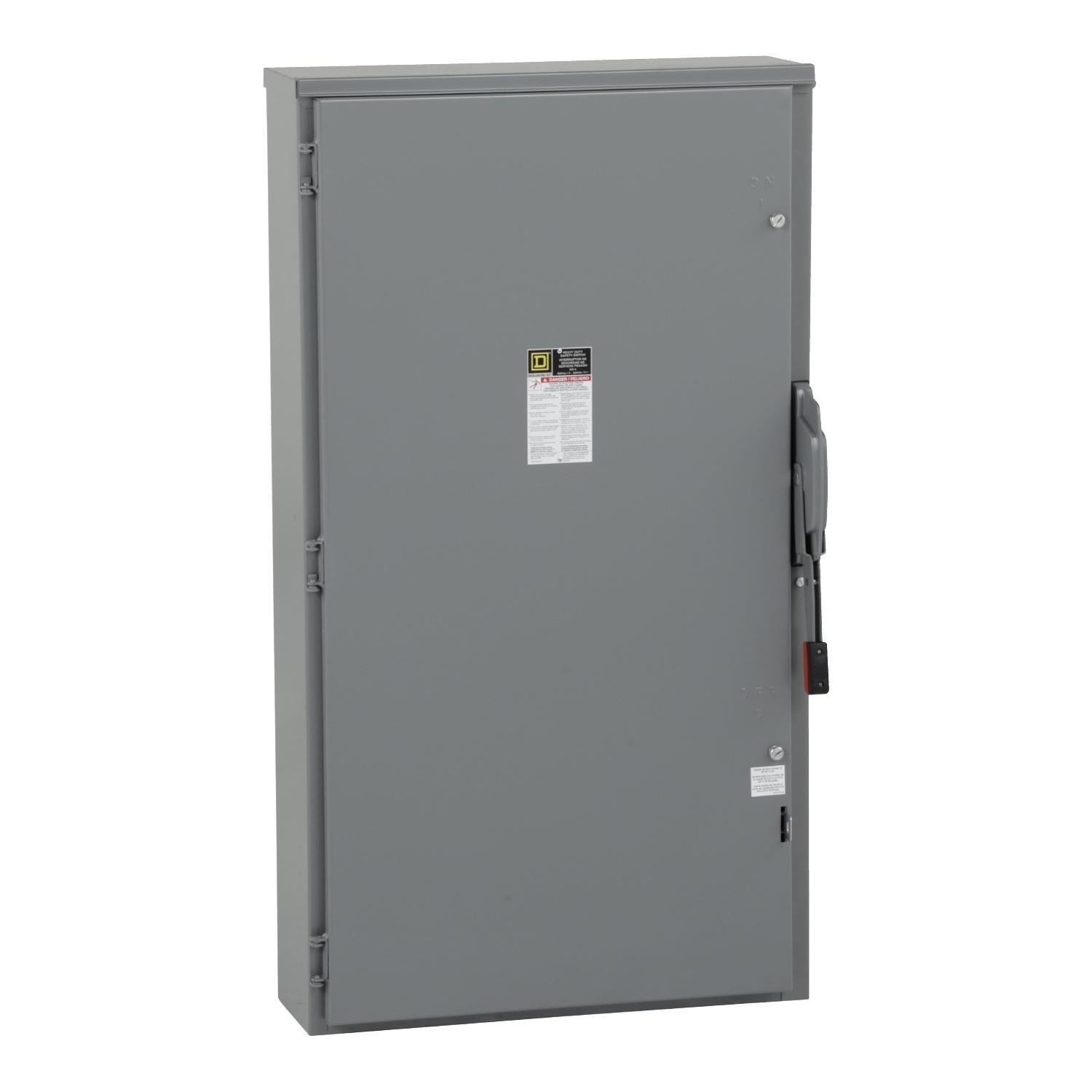 HU366NR - Safety switch, heavy duty, non fusible, 600A, 3 pole, 500hp, 600VAC/DC, NEMA 3R, neutral factory installed