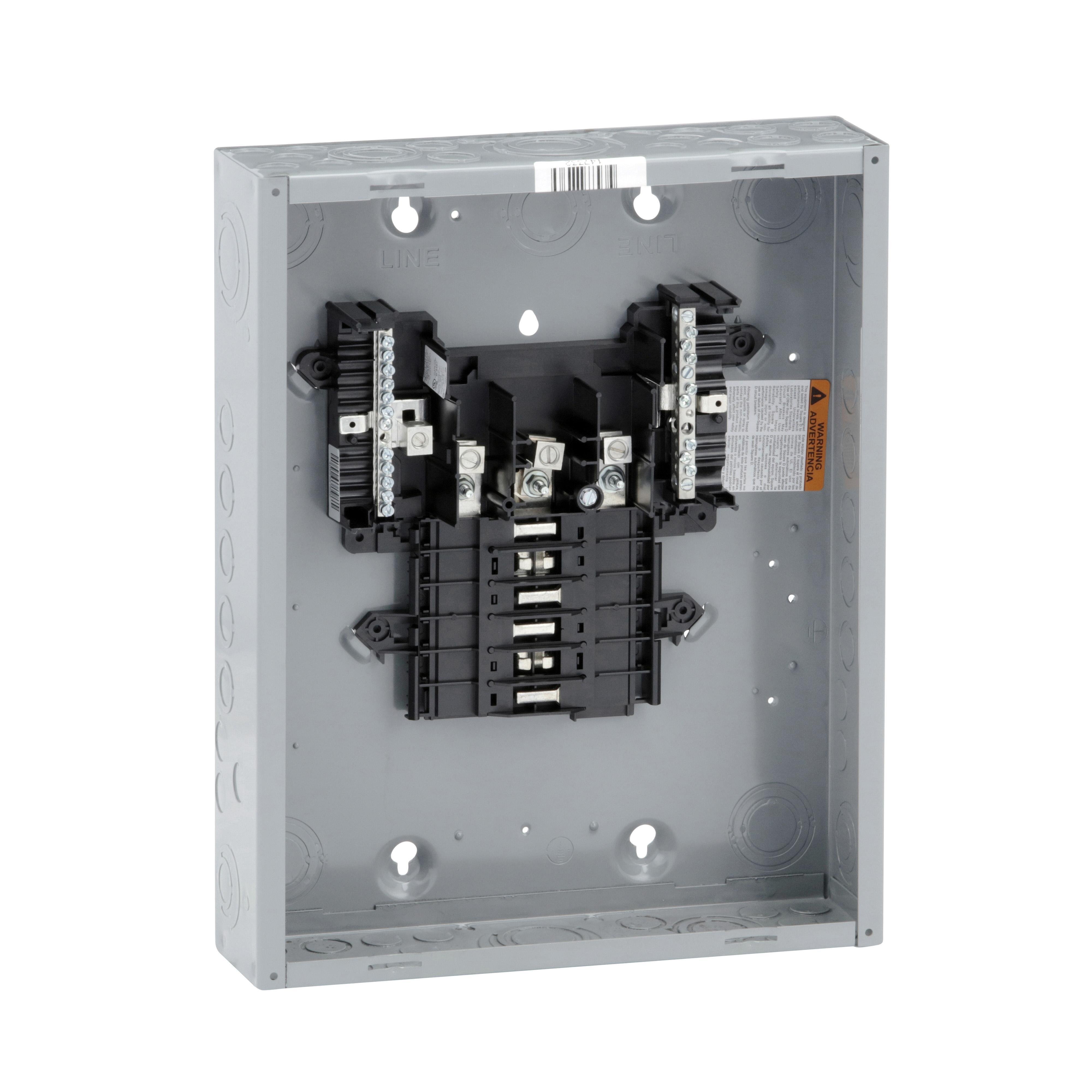 Picture of QO312L125G - Load center, QO, 3 phase, 12 spaces, 12 circuits, 125A fixed main lugs, NEMA1, gnd bar, UL