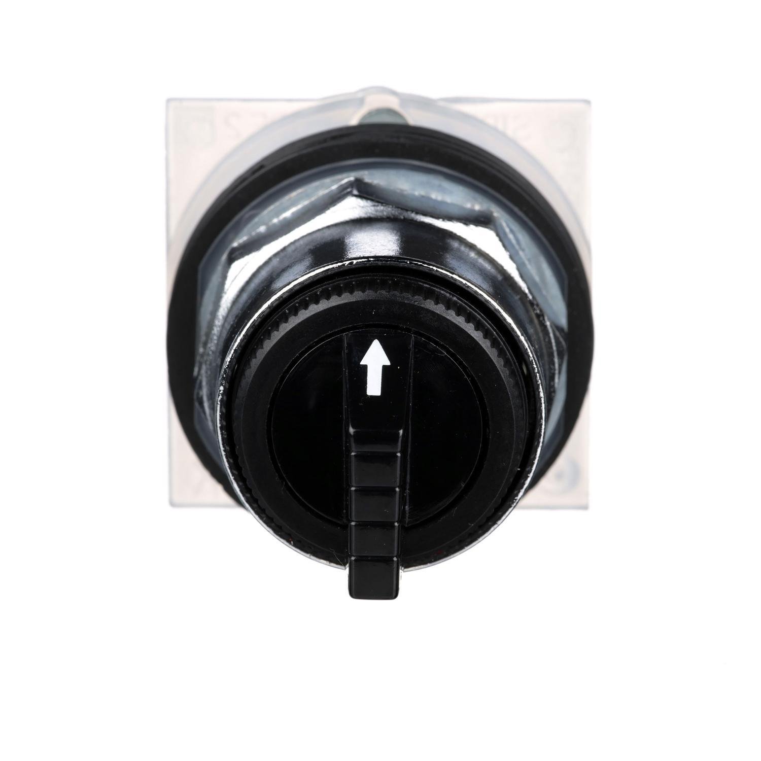 9001KS52B - 30mm Push Button, Type K, selector switch, 3 position, B cam, spring return both sides to center, black knob