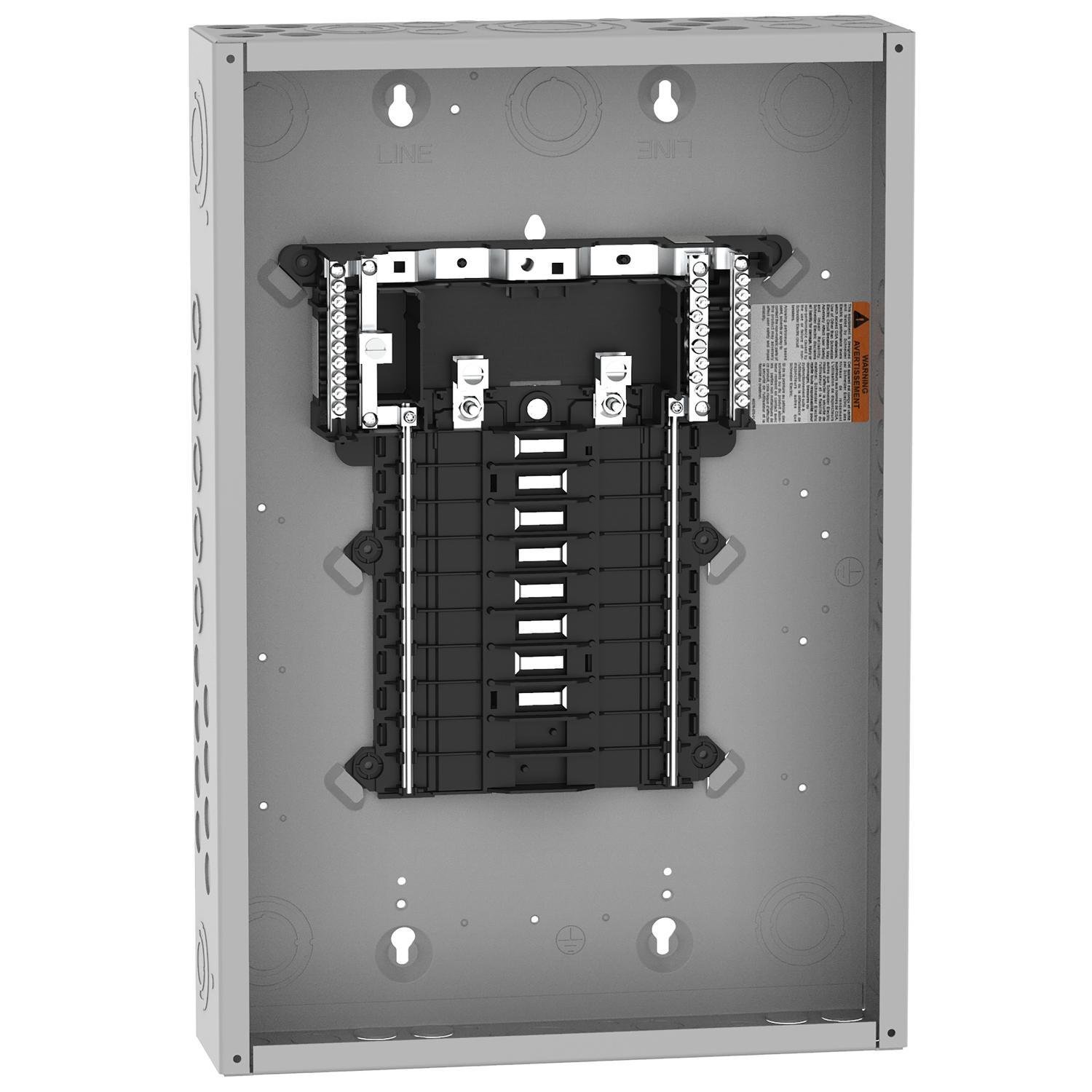 Picture of QO116L125PG - Load center, QO, 1 phase, 16 spaces, 24 circuits, 125A convertible main lugs, PoN, NEMA1, gnd bar