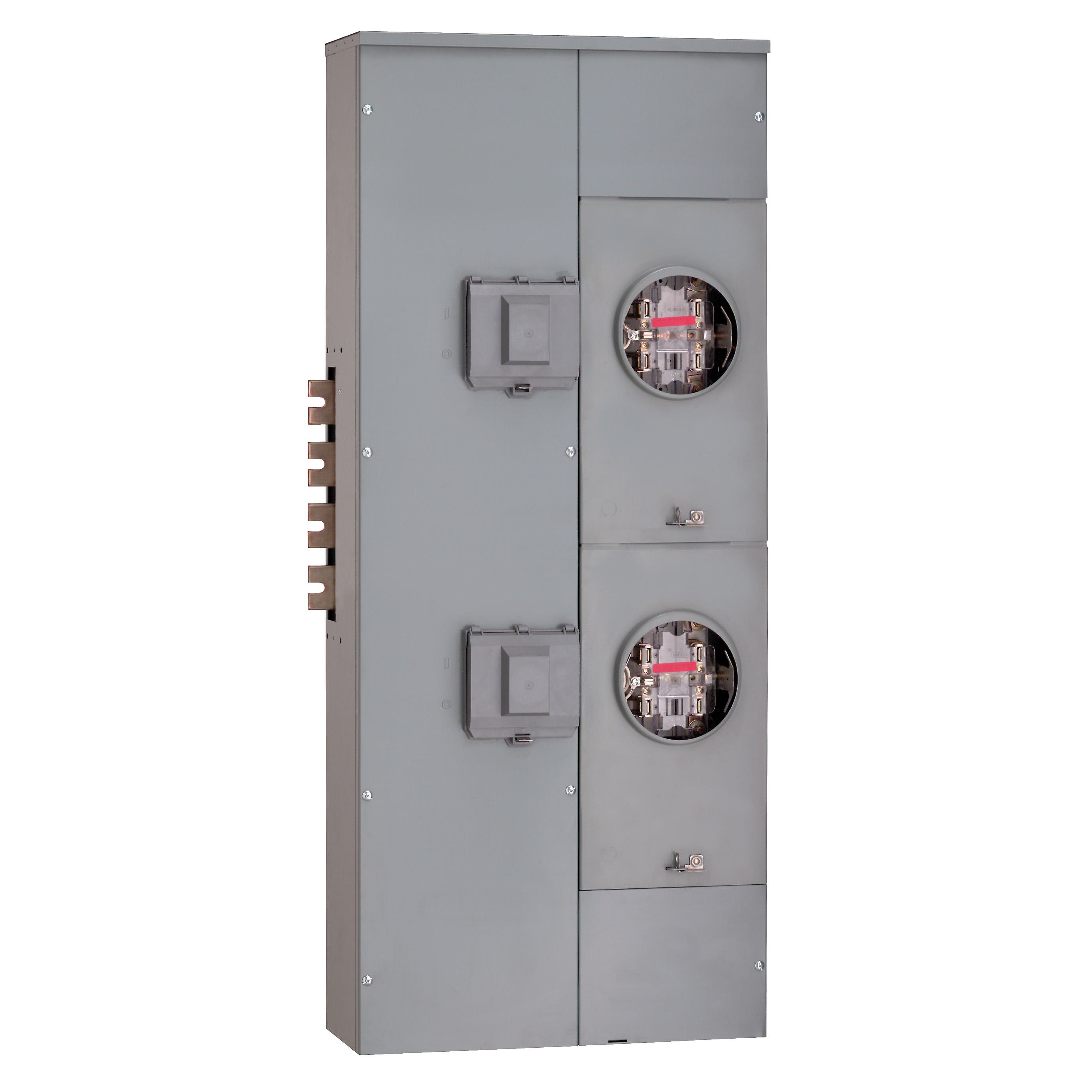 EZML312400 - Branch unit, EZ Meter-Pak, 400A, 2 x 5 jaw sockets, 208Y/120VAC, lever bypass, ringless, 1200A Cu busbar