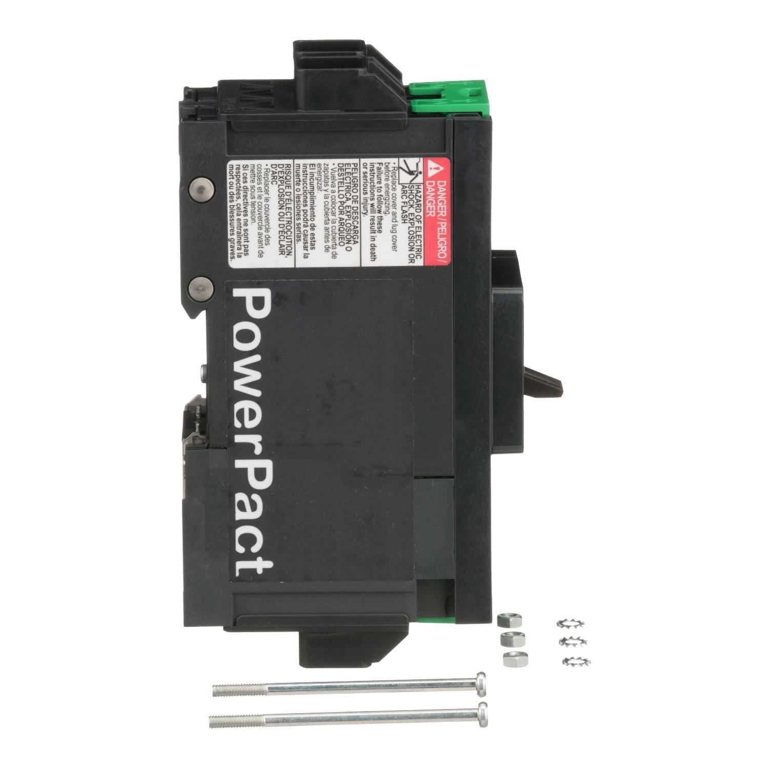 Picture of BDL26030 - Circuit breaker, PowerPacT B, 30A, 2 pole, 600Y/347VAC, 14kA, lugs, thermal magnetic, 80%