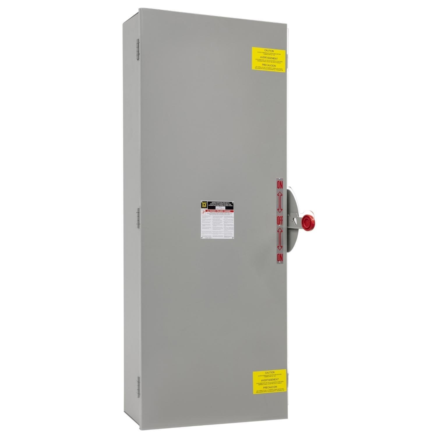 Picture of DTU465 - Safety switch, double throw, non fusible, 4 pole, 4 wire, 600VAC, 250VDC, 400A, Type 1
