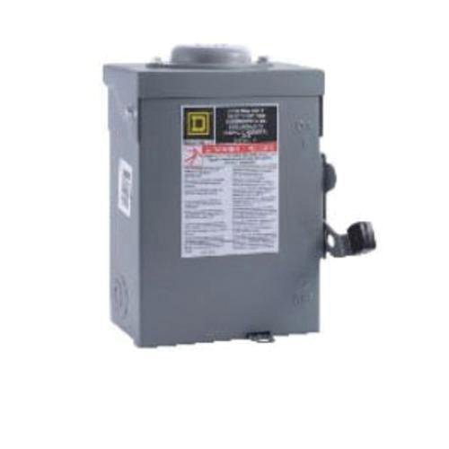 Picture of DU321RB - Safety switch, general duty, non fusible, 30A, 3 pole, 7.5hp, 240VAC, NEMA 3R, bolt on provision