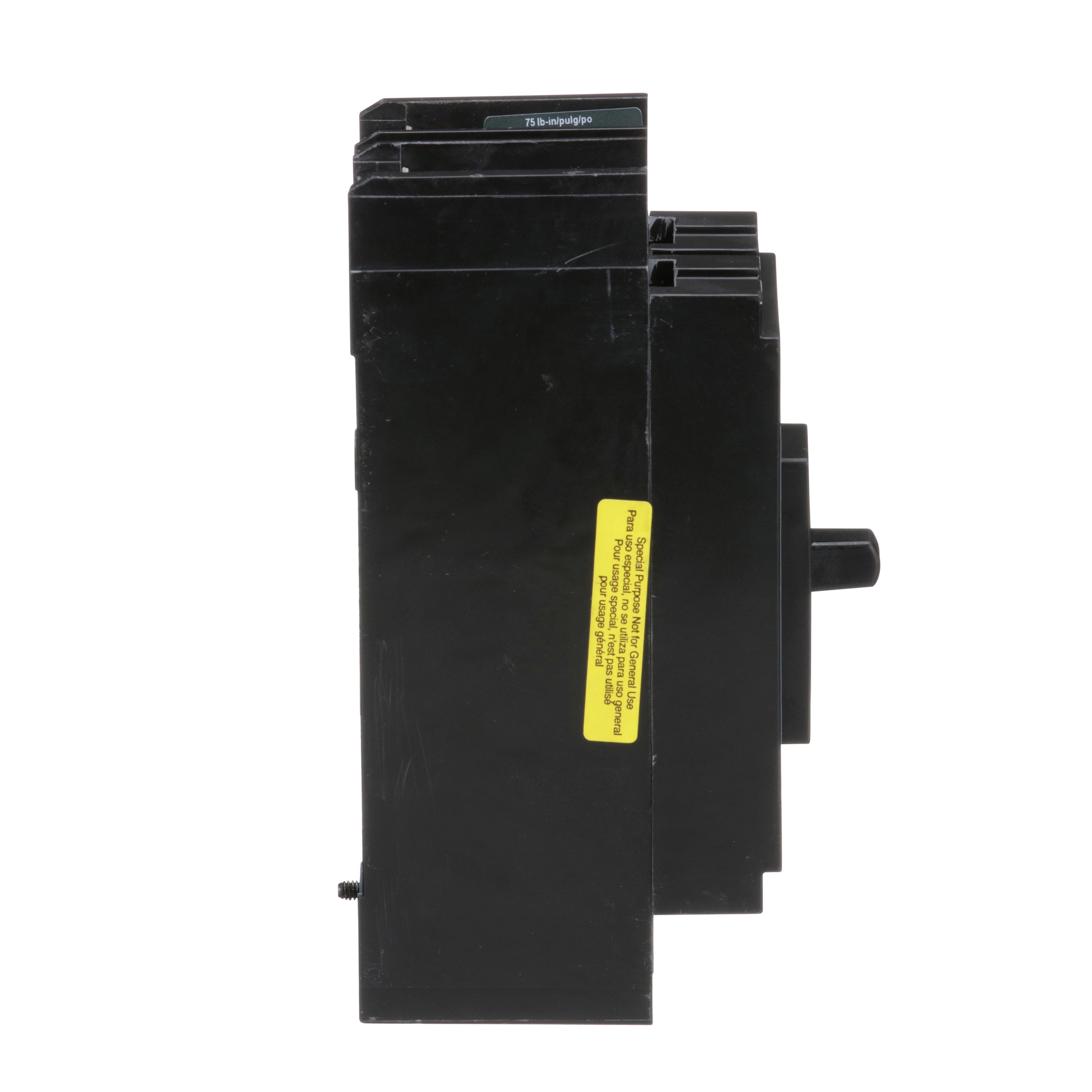 Picture of QDP22200TM - Circuit breaker, PowerPacT Q, 200A, 2 pole, 240VAC, 25kA, lugs, thermal magnetic, 80%, bottom of panel