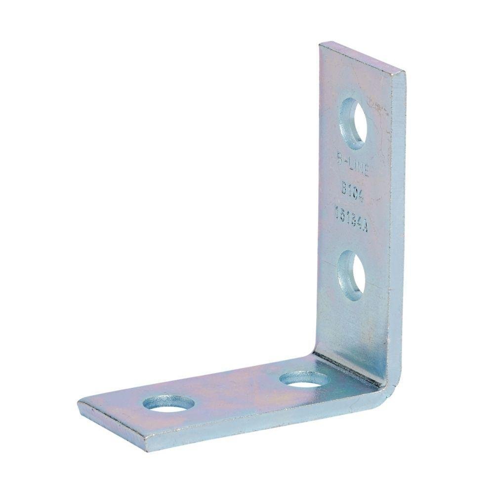 Picture of B104YZN - Eaton B-Line series strut fittings and accessories, 4.12" Height, 4.12" Length, 1.62" Width, .78lbs, Steel, Pre-assembled fitting, Four hole corner angle, 90 deg, pre-assembled, Yellow zinc chromate