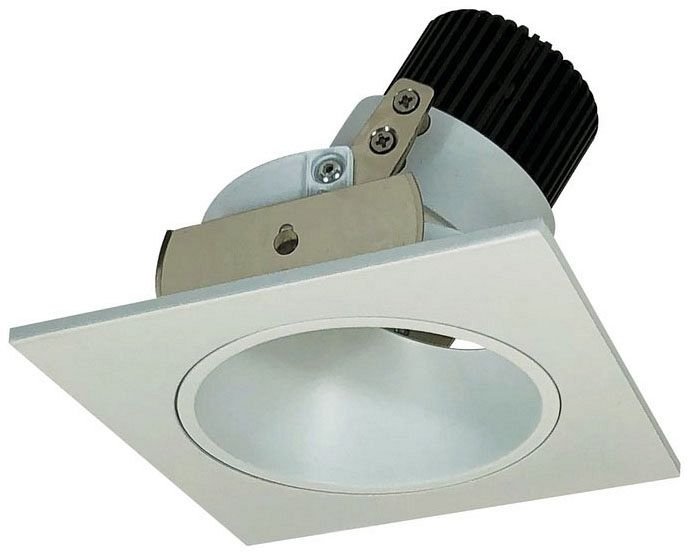 NIO-4SD30XWW/10 - 4" Iolite LED Square Adjustable Reflector with Round Aperture, 1000lm / 14W, 3000K, White Reflector / White Flange, LE46, White Reflector / White Flange