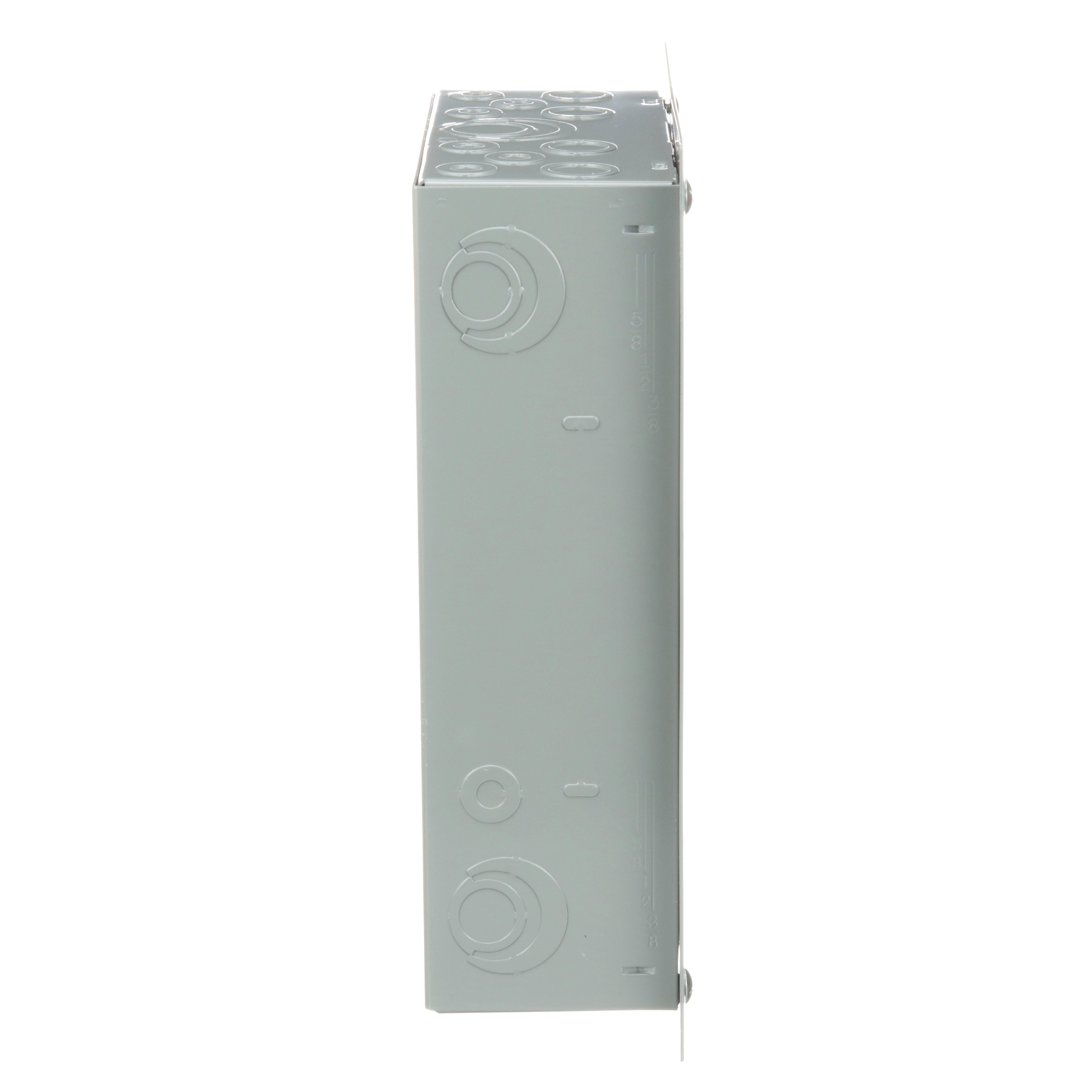 Picture of QO612L100F - Load center, QO, 1 phase, 6 spaces, 12 circuits, 100A fixed main lugs, NEMA1, flush cover