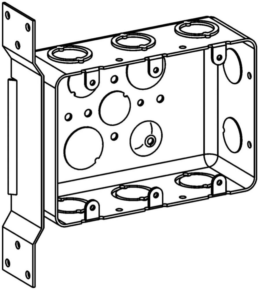 DHB-3-FB - 2-1/8" DEEP, 3-GANG DRAWN MULTIGANG HANDY BOX WITH FB BRACKET