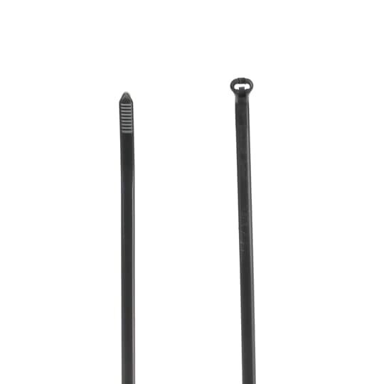 Picture of TY25MX - High Performance Cable Tie, Weather and Ultraviolet Resistant for Indoor and Outdoor Applications, Black Color Nylon 6.6, Length of 186mm (7.3 Inches) for Bundle Diameter up to 48mm (1.89 Inches), Width of 4.67mm (0.184 Inch), Tensile Strength Ra