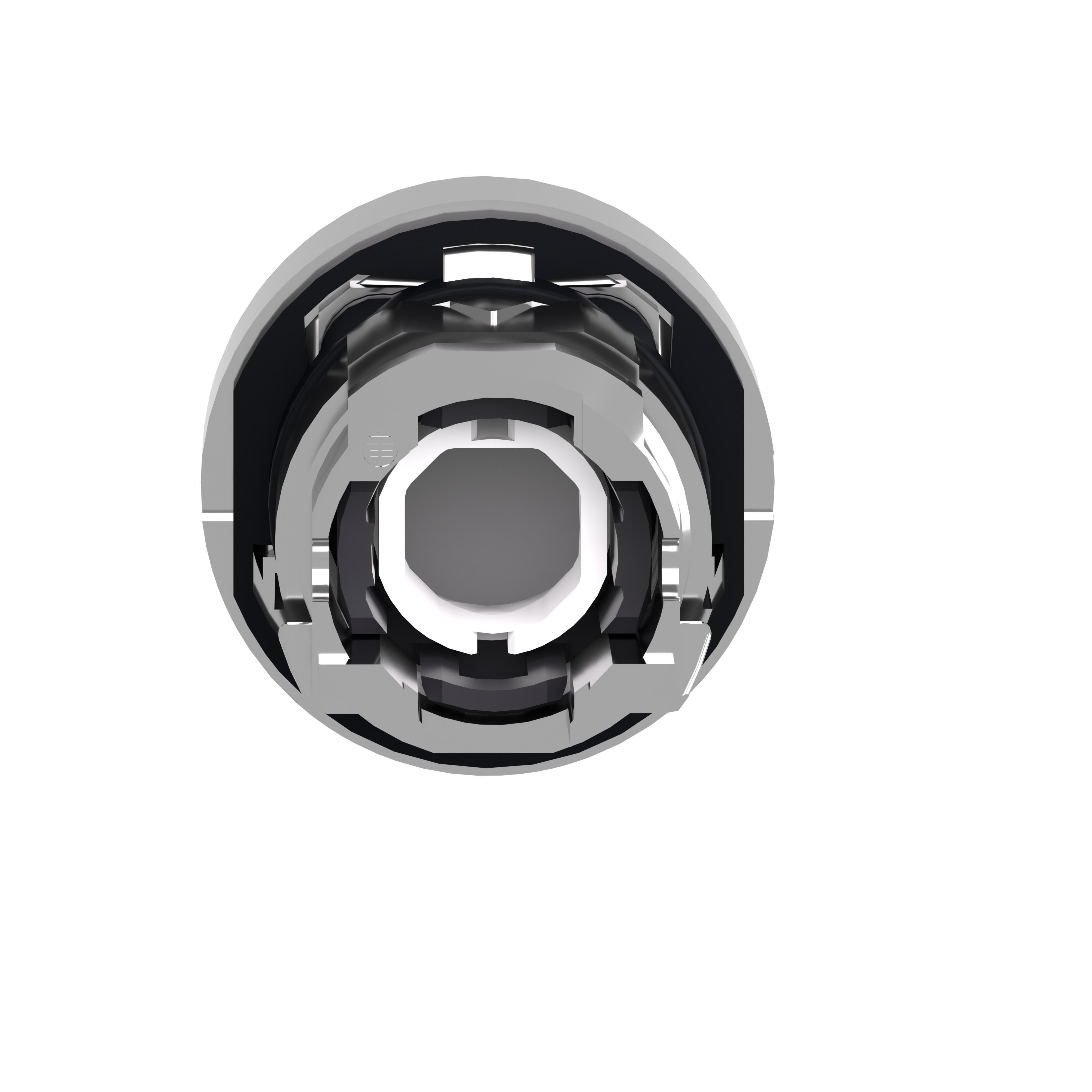 Picture of ZB4BW133 - Head for illuminated push button, Harmony XB4, metal, green projecting, 22mm, universal LED, spring return, plain lens