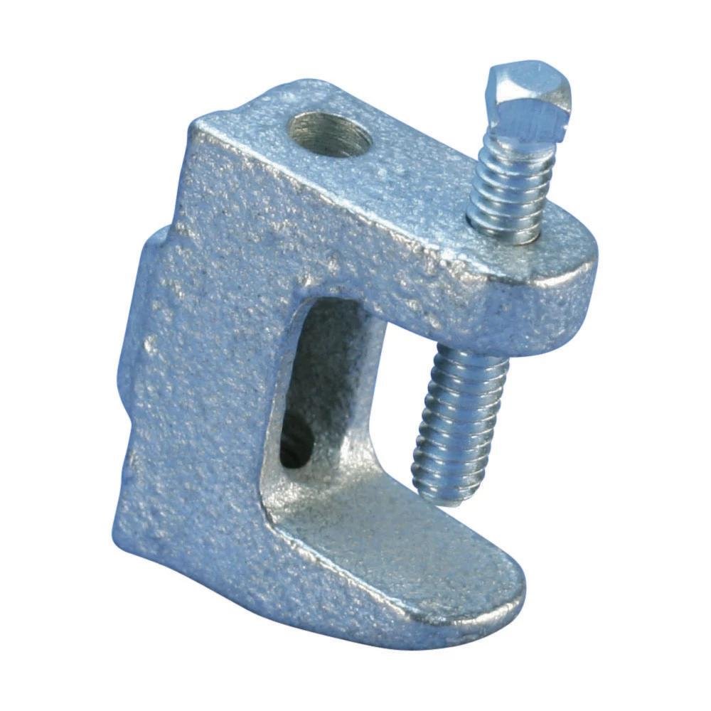 BC260025EG - Universal Beam Clamp, Electrogalvanized, 1/4" Rod, 13/16" Max Flange, 1/4" Hole