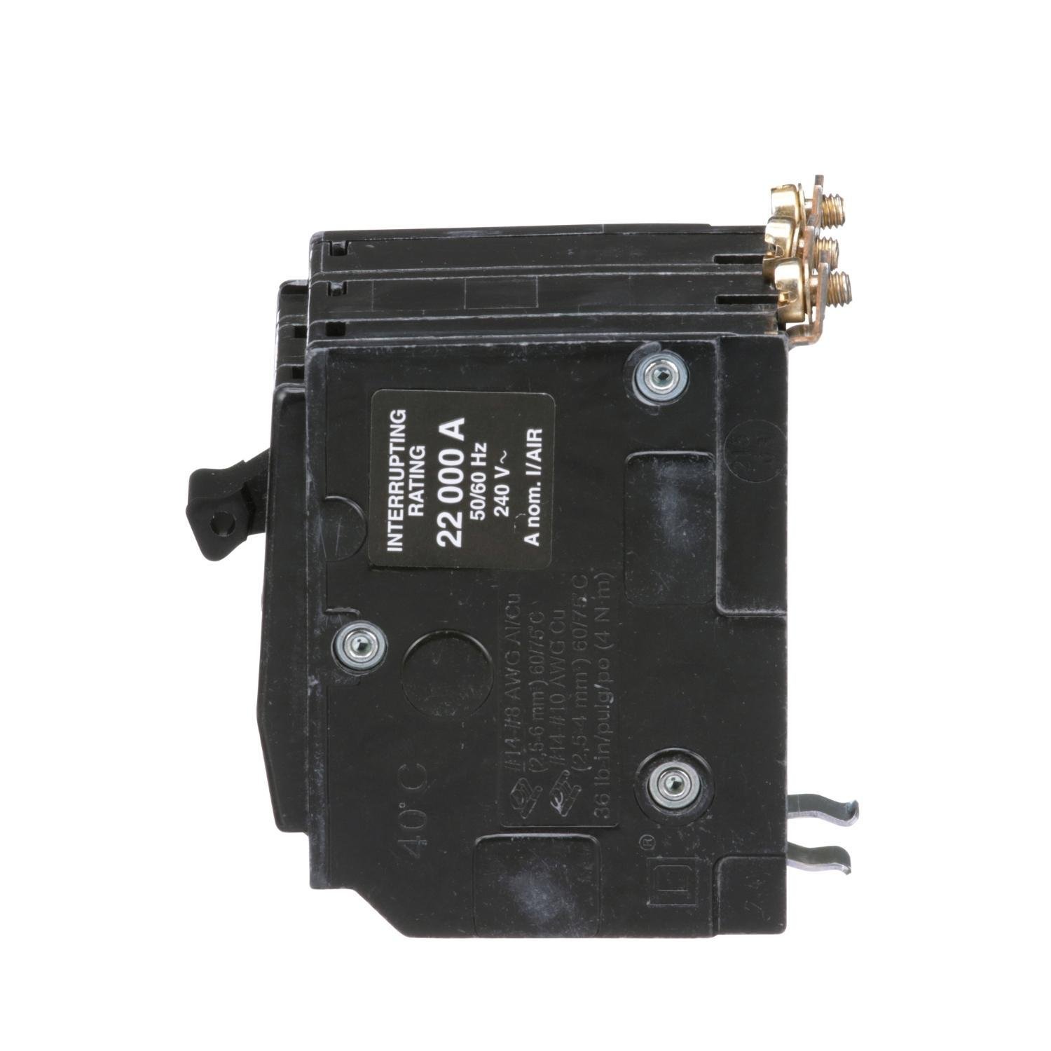 Picture of QOB315VH - Mini circuit breaker, QO, 15A, 3 pole, 120/240VAC, 22kA, bolt on