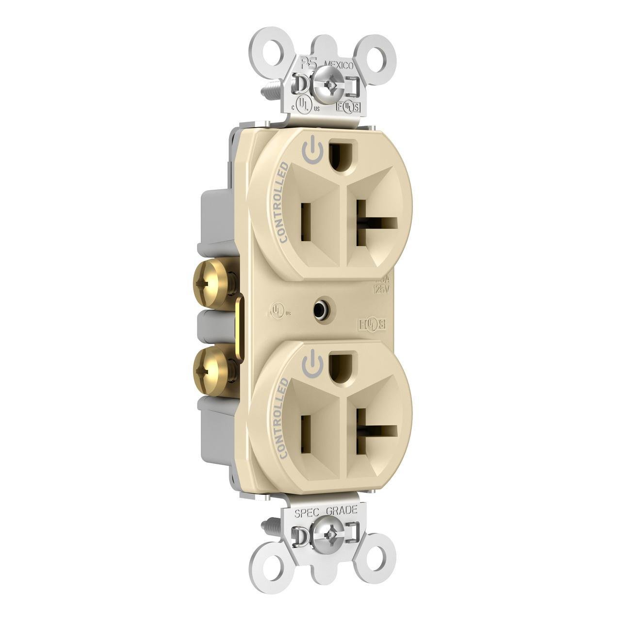 Picture of 5362CD-I - 20A 125V Dual-Controlled Plug Load Duplex Receptacle, Ivory