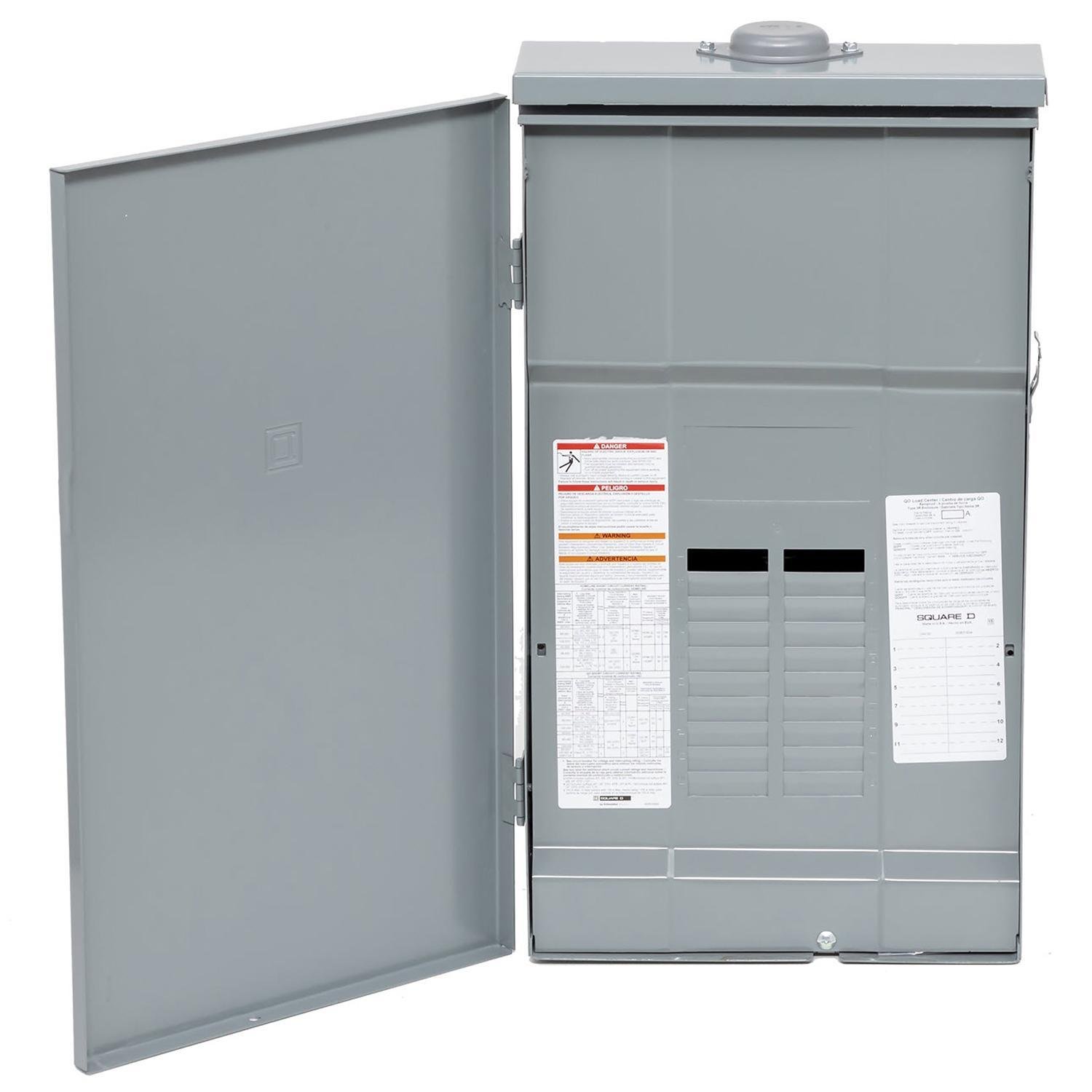QO112L200PGRB - Load center, QO, 1 phase, 12 spaces, 24 circuits, 200A convertible main lugs, PoN, NEMA3R, gnd bar