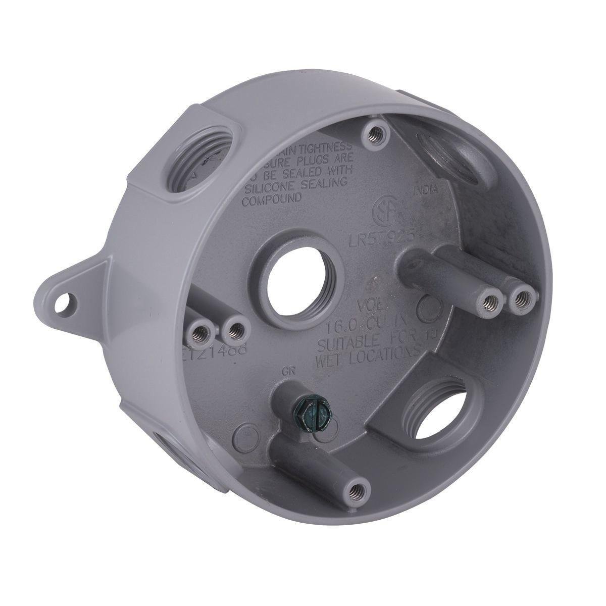 Picture of 5361-0 - Round Weatherproof Box, Five 1/2 in. Threaded Outlets, Gray